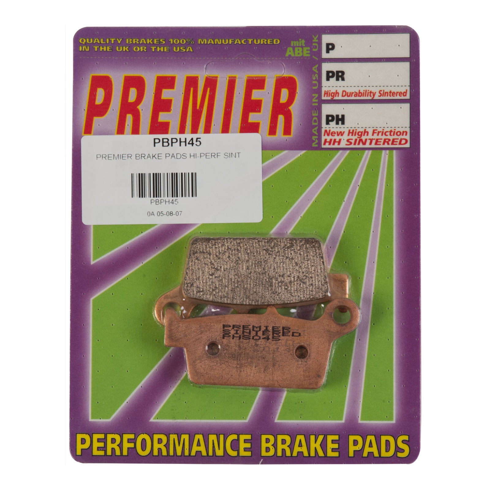New PREMIER Brake Pads - PH Street Sintered #PBPH45 | Australian Moto Spares