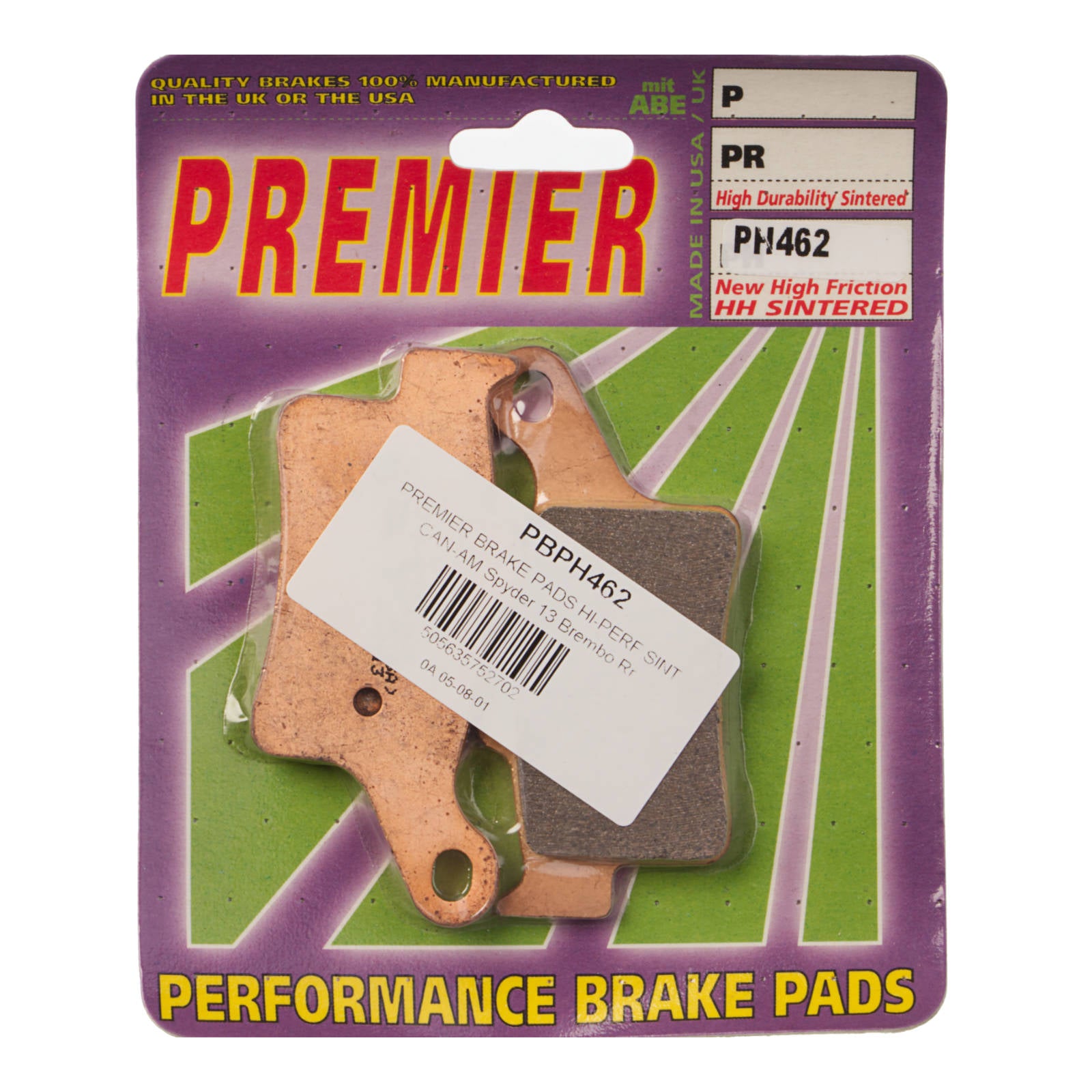 New PREMIER Brake Pads - PH Street Sintered #PBPH462 | Australian Moto Spares