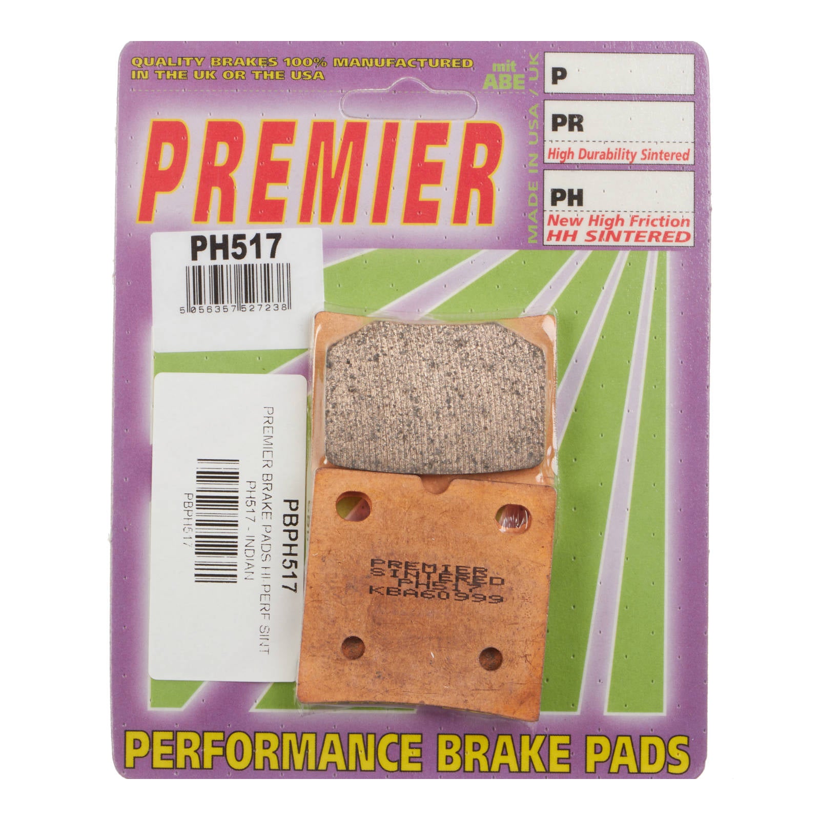 New PREMIER Brake Pads - PH Street Sintered #PBPH517 | Australian Moto Spares