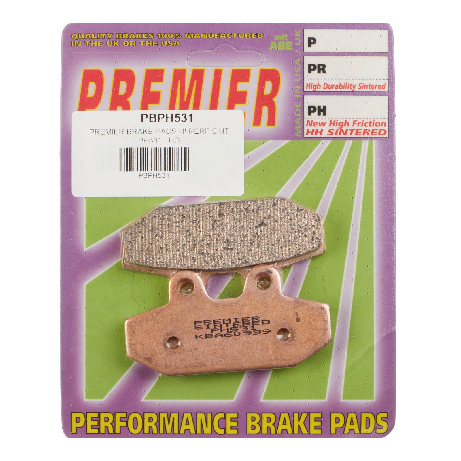 New PREMIER Brake Pads - PH Street Sintered #PBPH531 | Australian Moto Spares