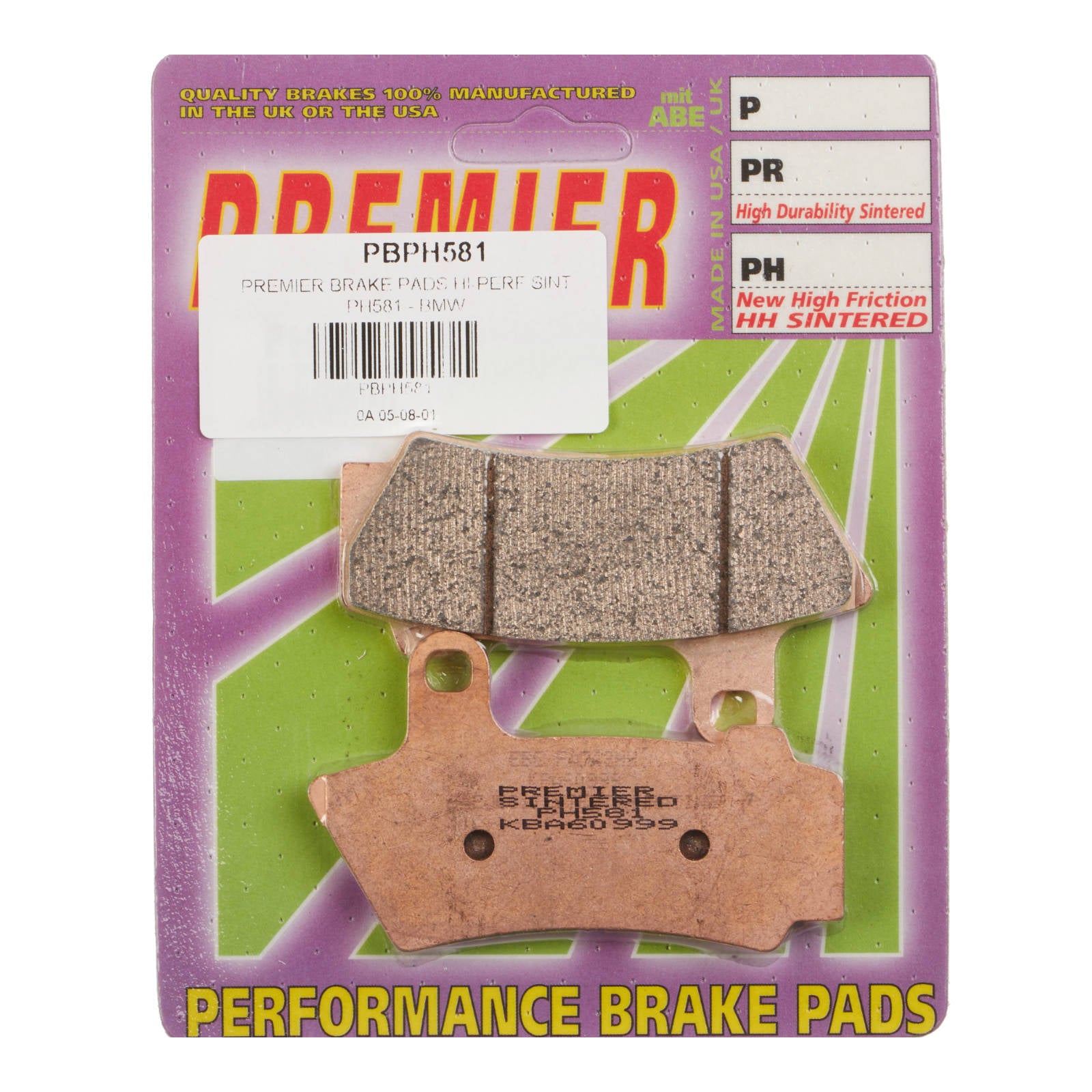 New PREMIER Brake Pads - PH Street Sintered #PBPH581 | Australian Moto Spares