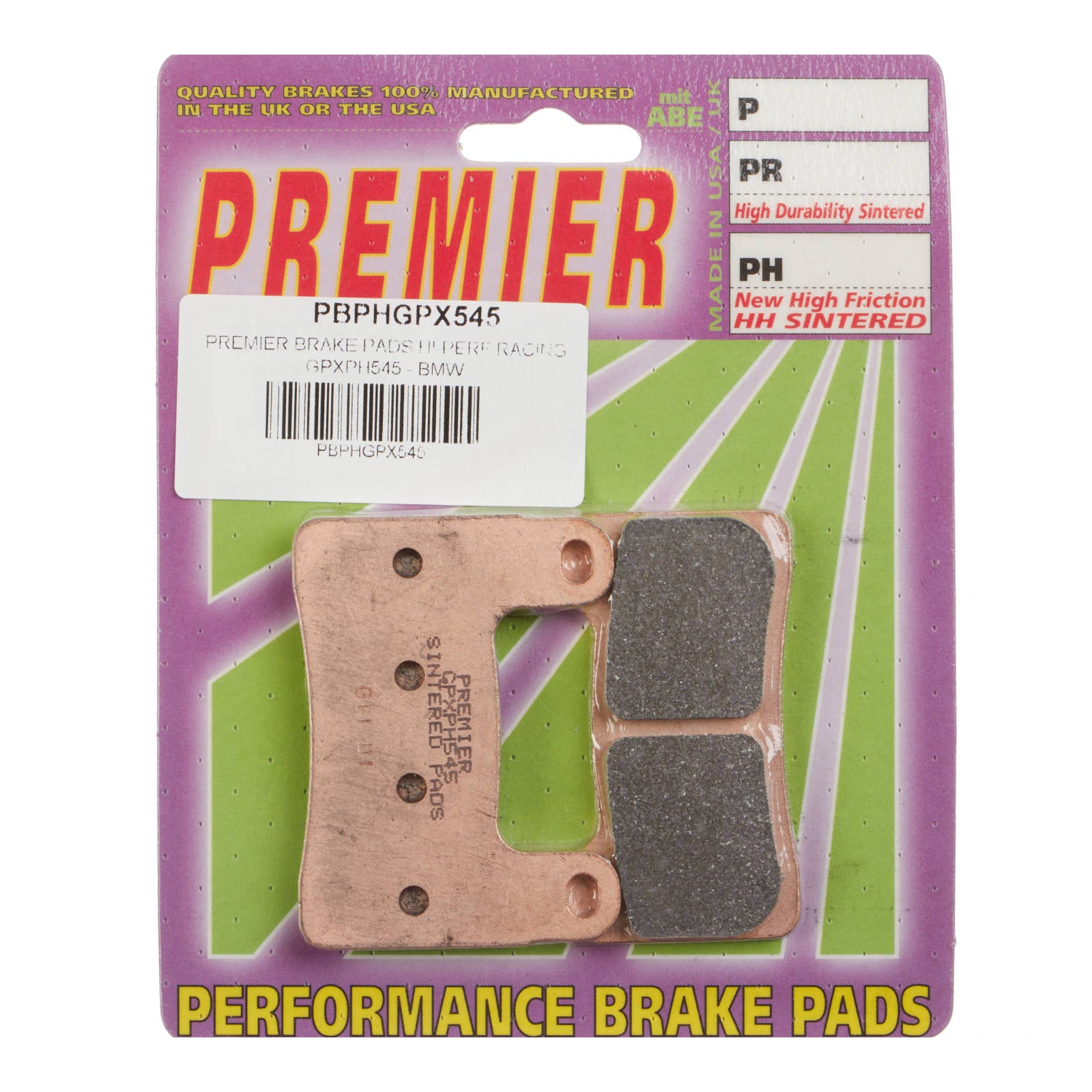 New PREMIER Brake Pads - Gpx-PH Sintered Racing Only #PBPHGPX545 | Australian Moto Spares