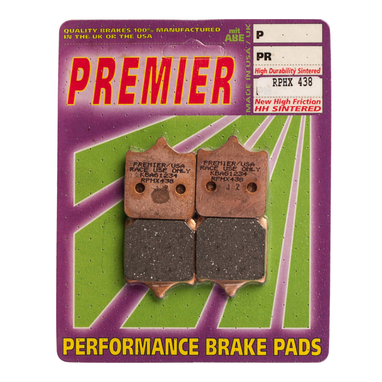 New PREMIER Brake Pads - RPHx Sintered Racing Only #PBPHRX438 | Australian Moto Spares