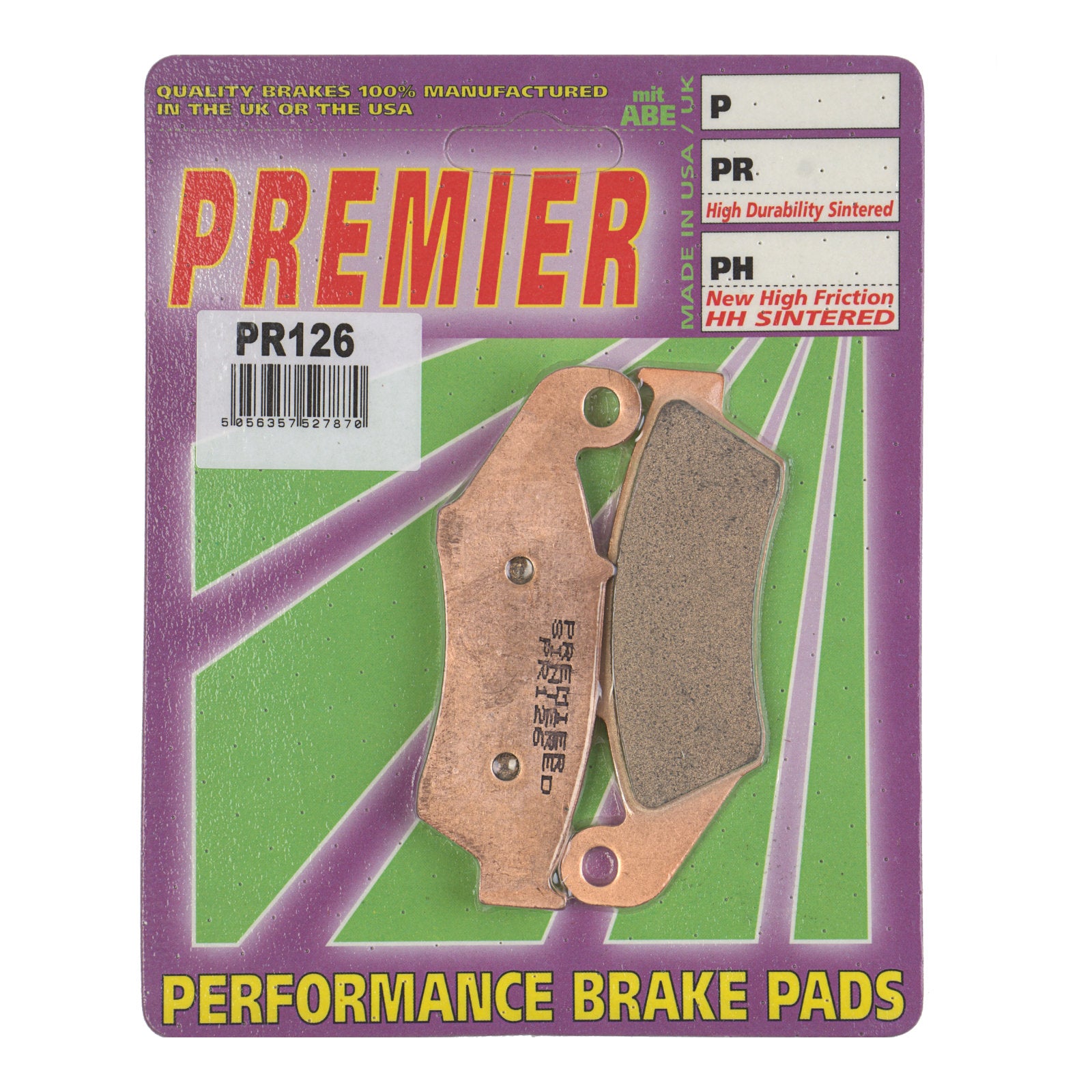 New PREMIER Brake Pads - PR Off-Road Sintered (GF041K5) #PBPR126 | Australian Moto Spares