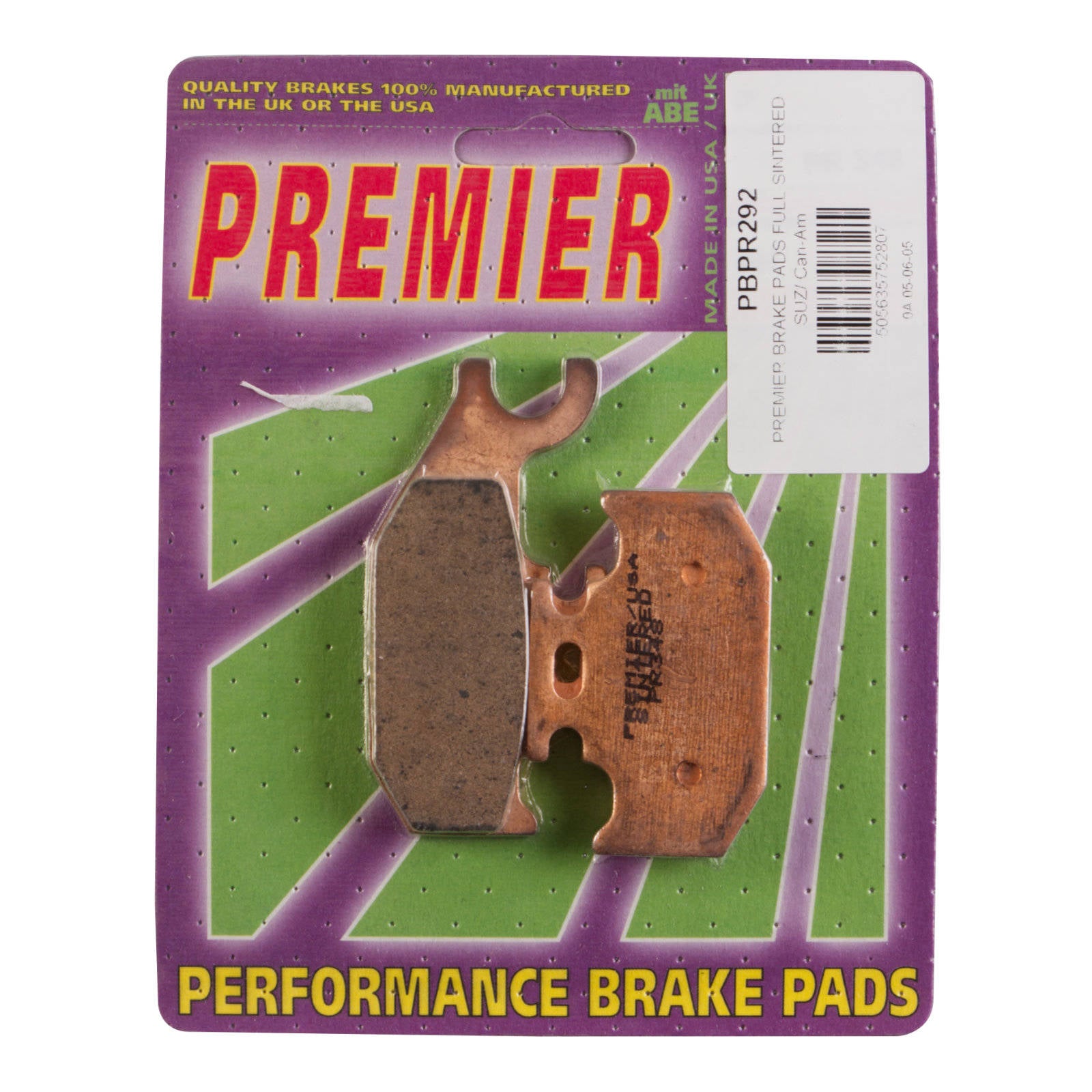 New PREMIER Brake Pad - PR Off-Road Sintered (GF205K5) #PBPR292 | Australian Moto Spares