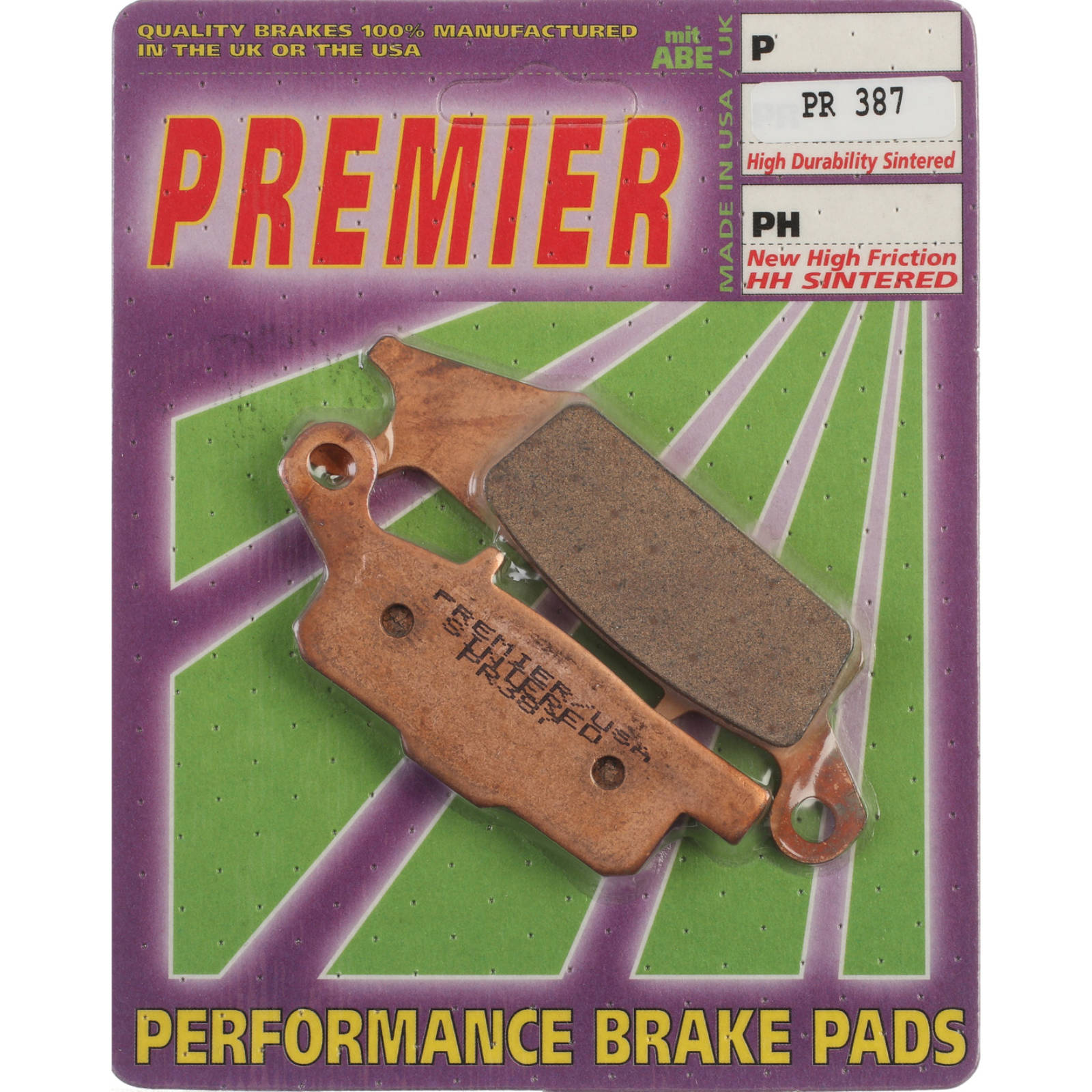 New PREMIER Brake Pad - PR Off-Road Sintered (GF255K5) #PBPR387 | Australian Moto Spares