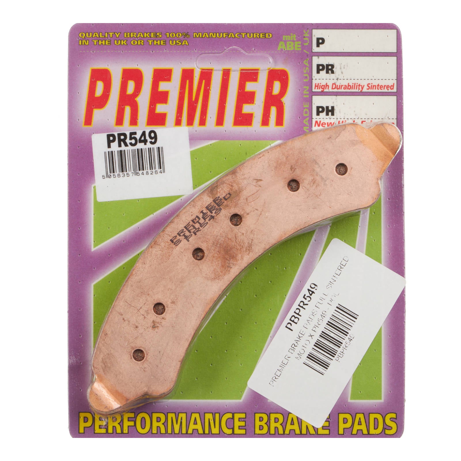 New PREMIER Brake Pads - PR Off-Road Sintered #PBPR549 | Australian Moto Spares