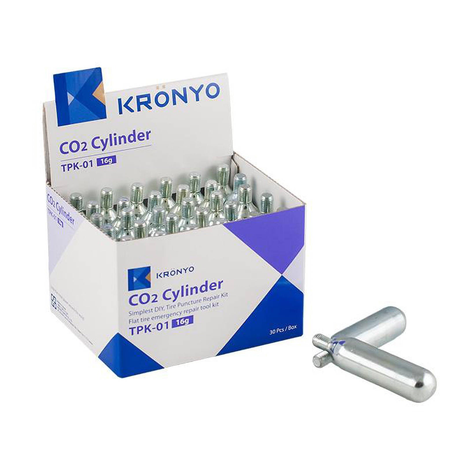 New KRONYO CO2 Cylinders 16G / 30 Piece - Box #PKTPK01