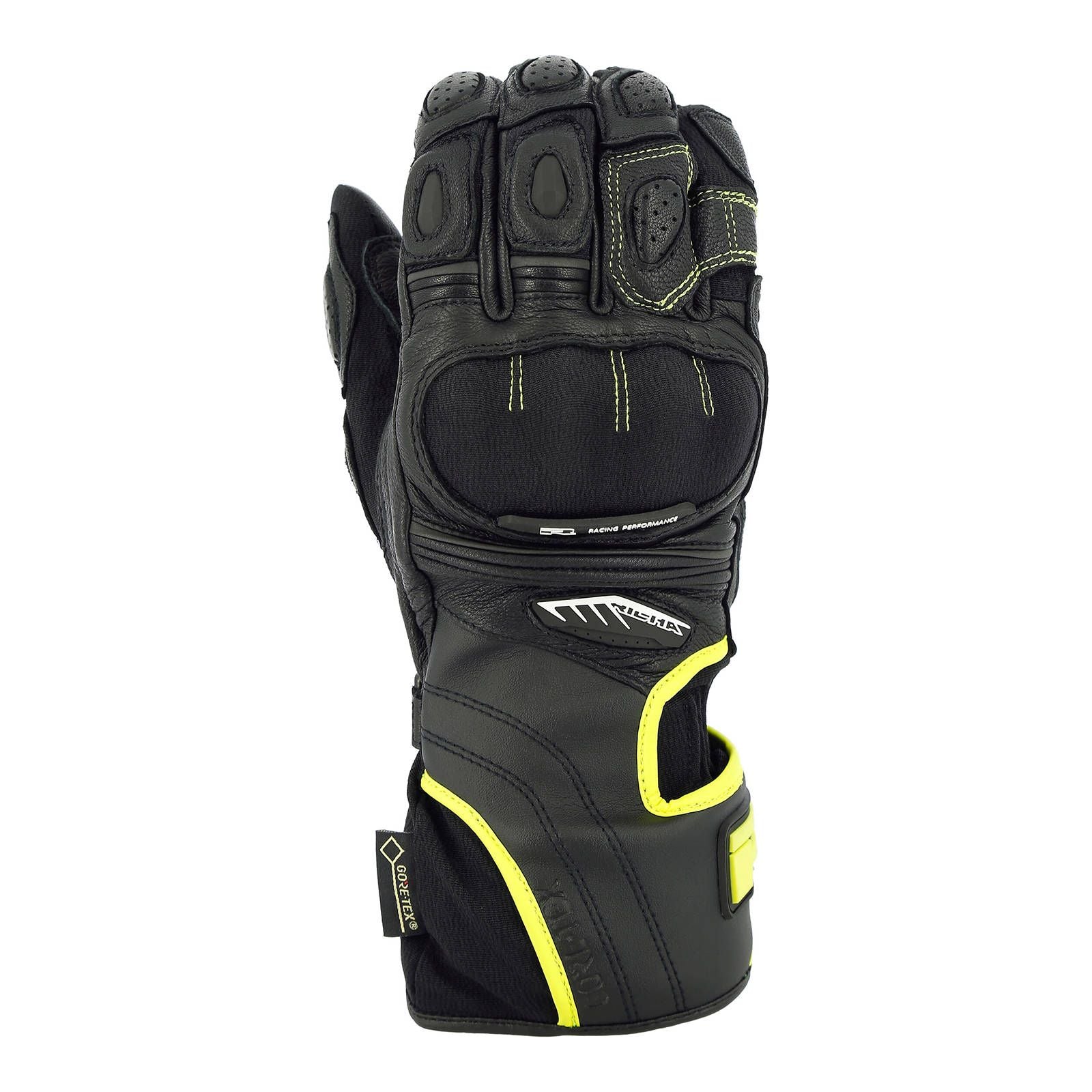 New RICHA EXTREME 2 LEATHER SPORT GLOVE GORE-TEX BLK//YEL XL //10 RAGEX2BYXL