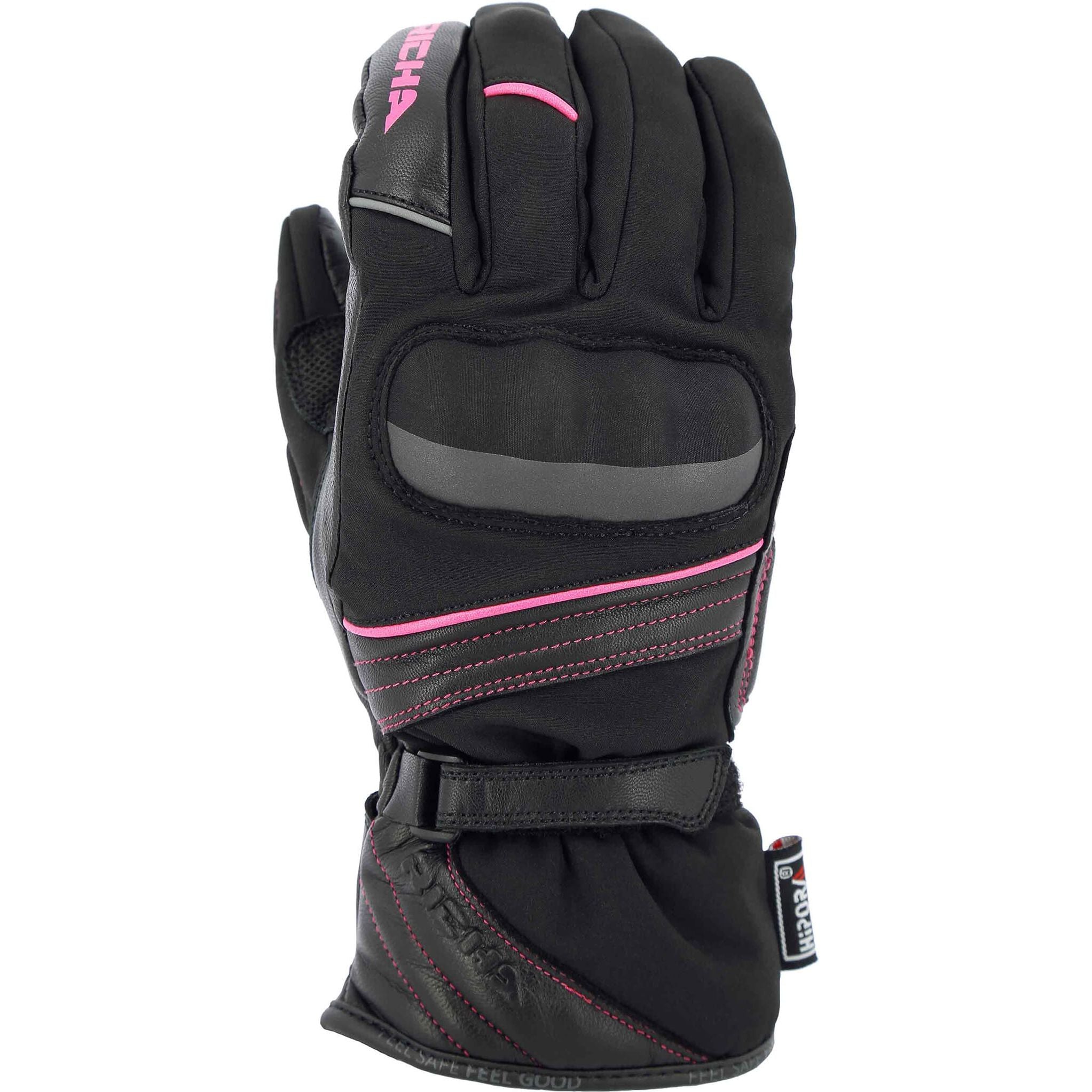 New RICHA ELLA LADIES ALL-SEASON GLOVE BLK//PNK MED //6 RALGEPM