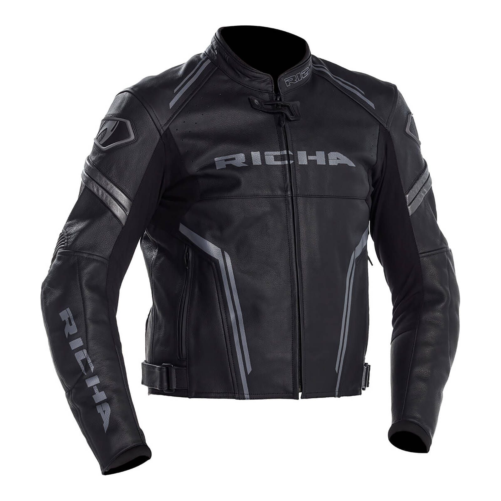 New RICHA Assen Leather Jacket - Black (M) #RALJASB50