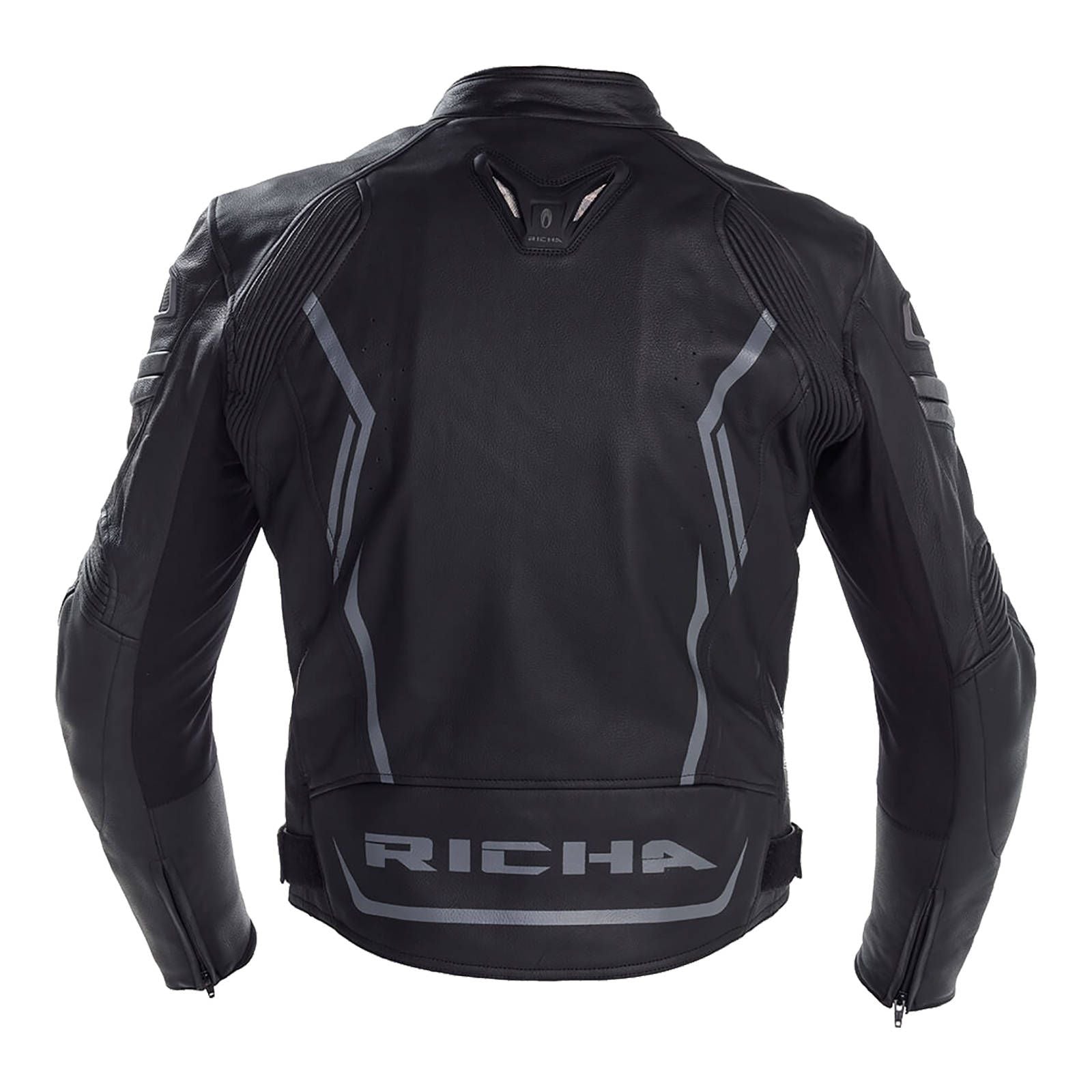 New RICHA Assen Leather Jacket - Black (2XL) #RALJASB56