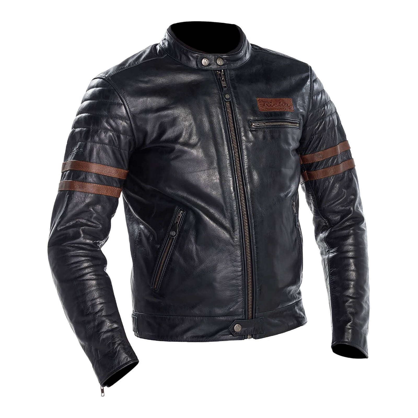 New RICHA Curtiss Leather Jacket - Green / Brown (L) #RALJCUGB52