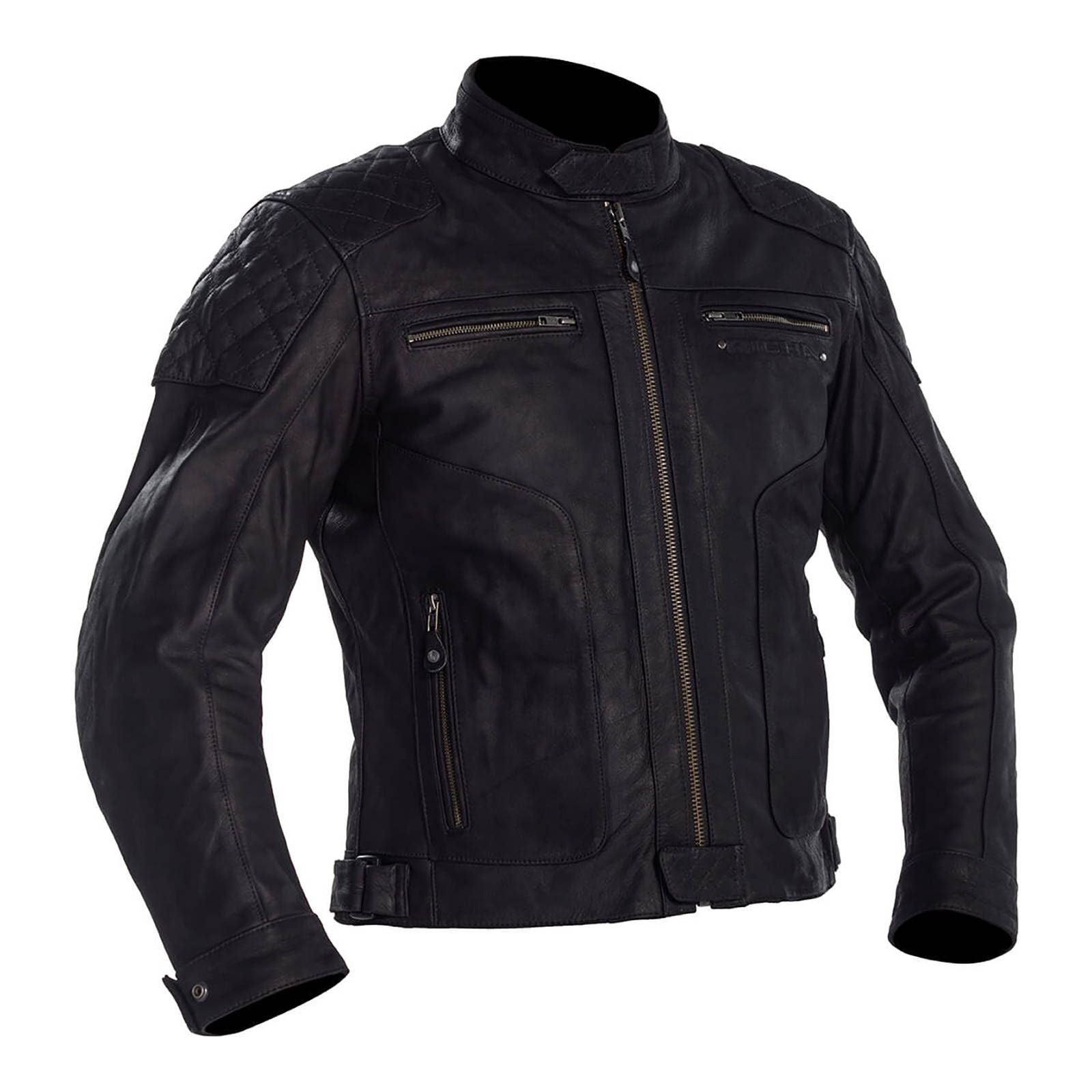 New RICHA DETROIT LEATHER JACKET BLK LGE // EU52 // 42