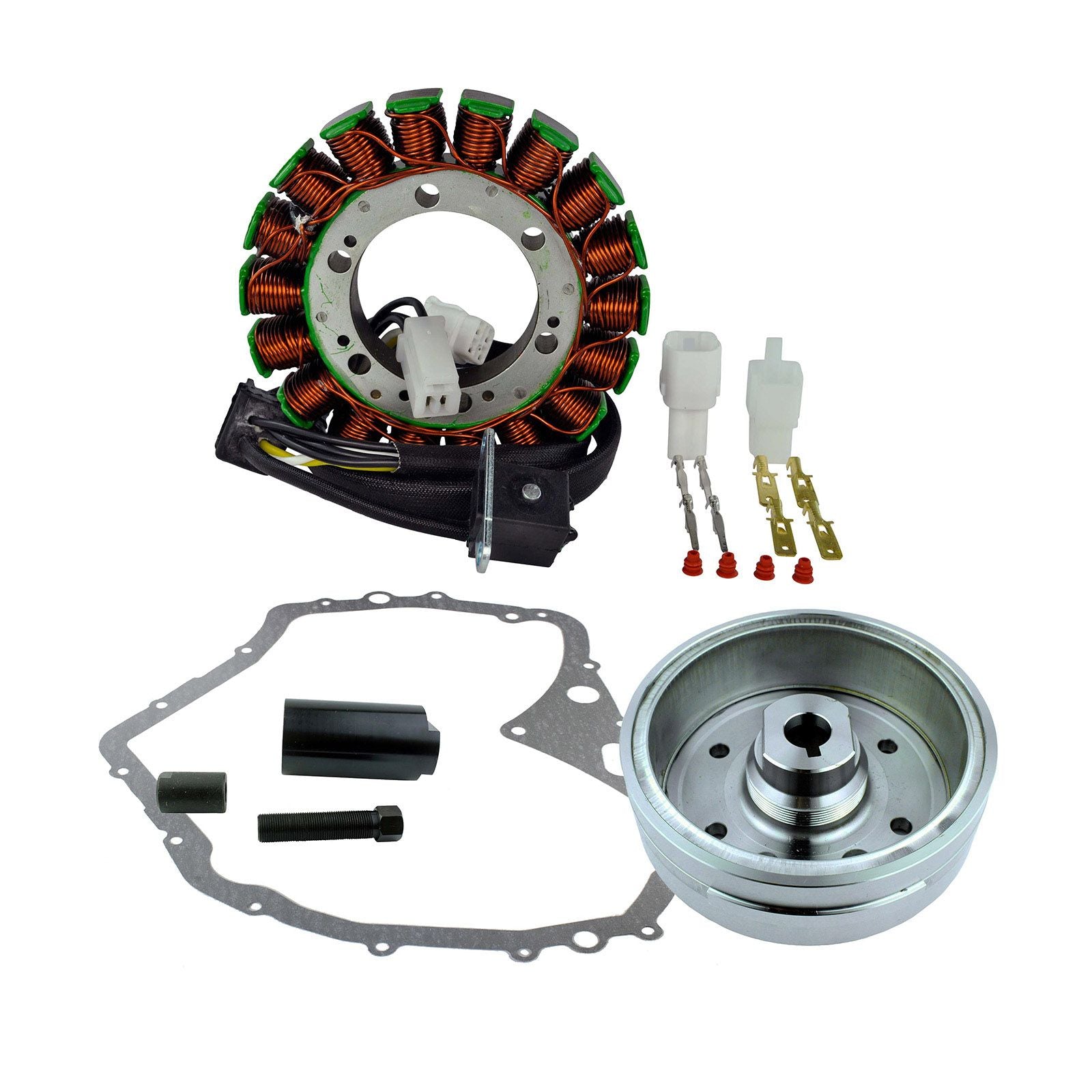 New RMSTATOR IMPROVED FLYWHEEL+PULLER+Stator+GASKET For Suzuki LTF400 #RMS23027