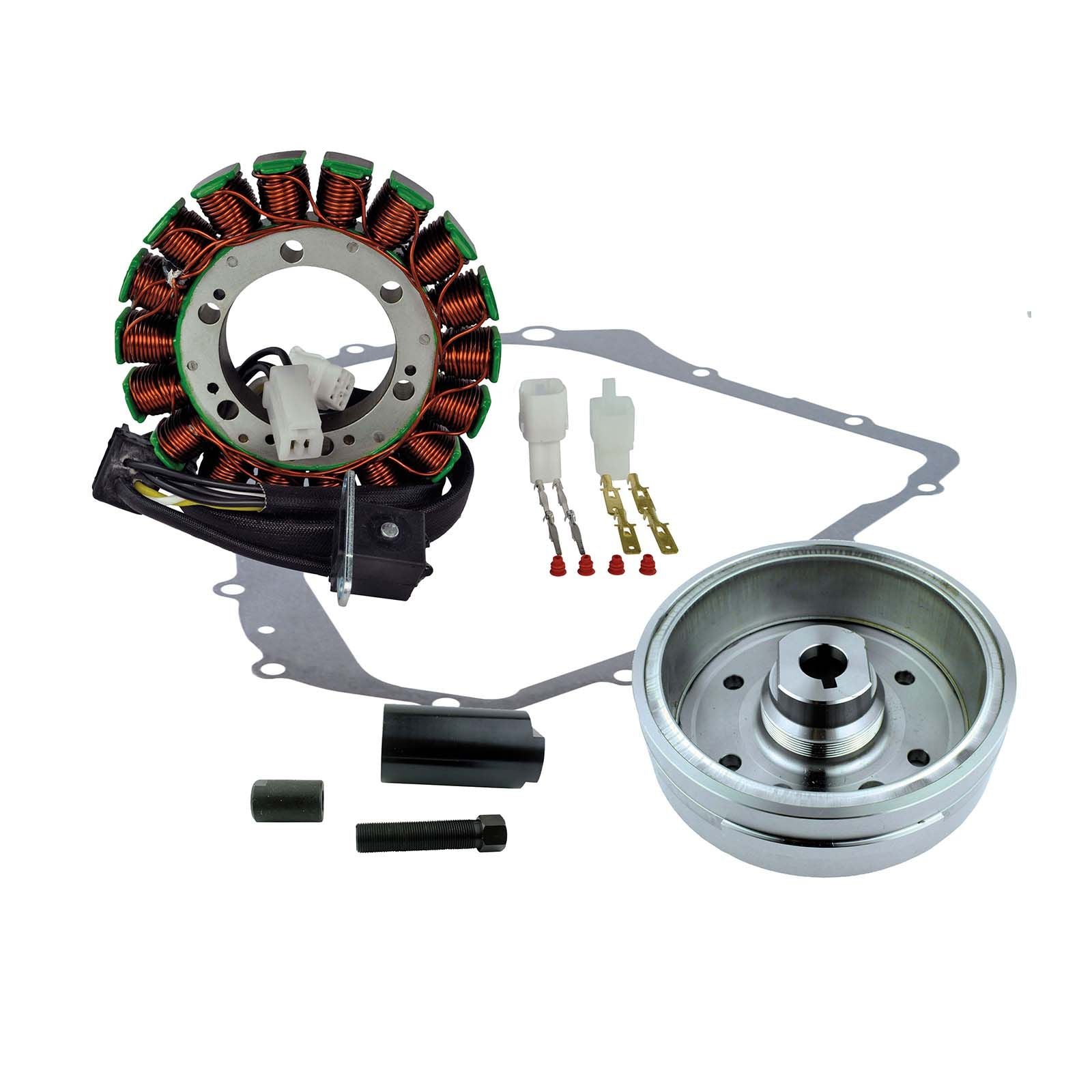 New RMSTATOR Kit IMPROVED FLYWHEEL+Puller+Stator+Gasket #RMS23049