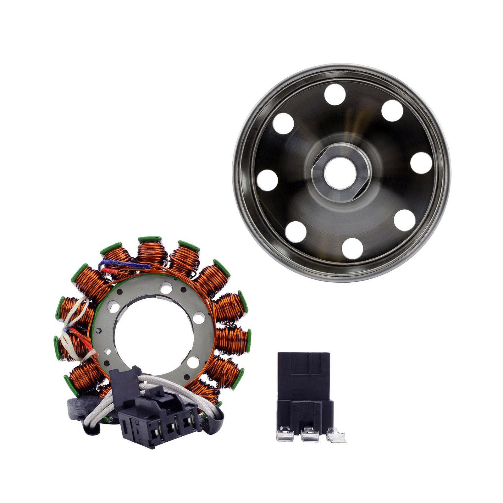 New RMSTATOR Stator + MITSUBISHI FLYWHEEL ASSTD APR MODEL #RMS900104929 | Australian Moto Spares