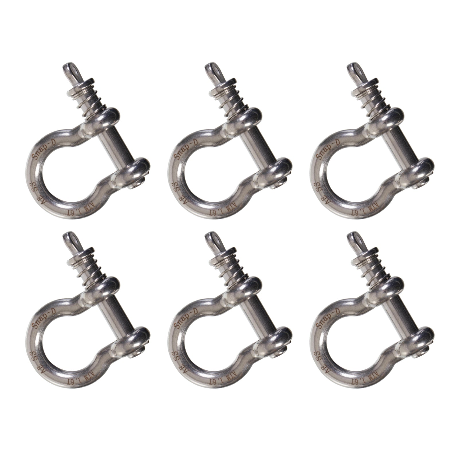 New SNAP-D 10mm Bow Shackle - 6 Pack Special #SD10BSS6PK