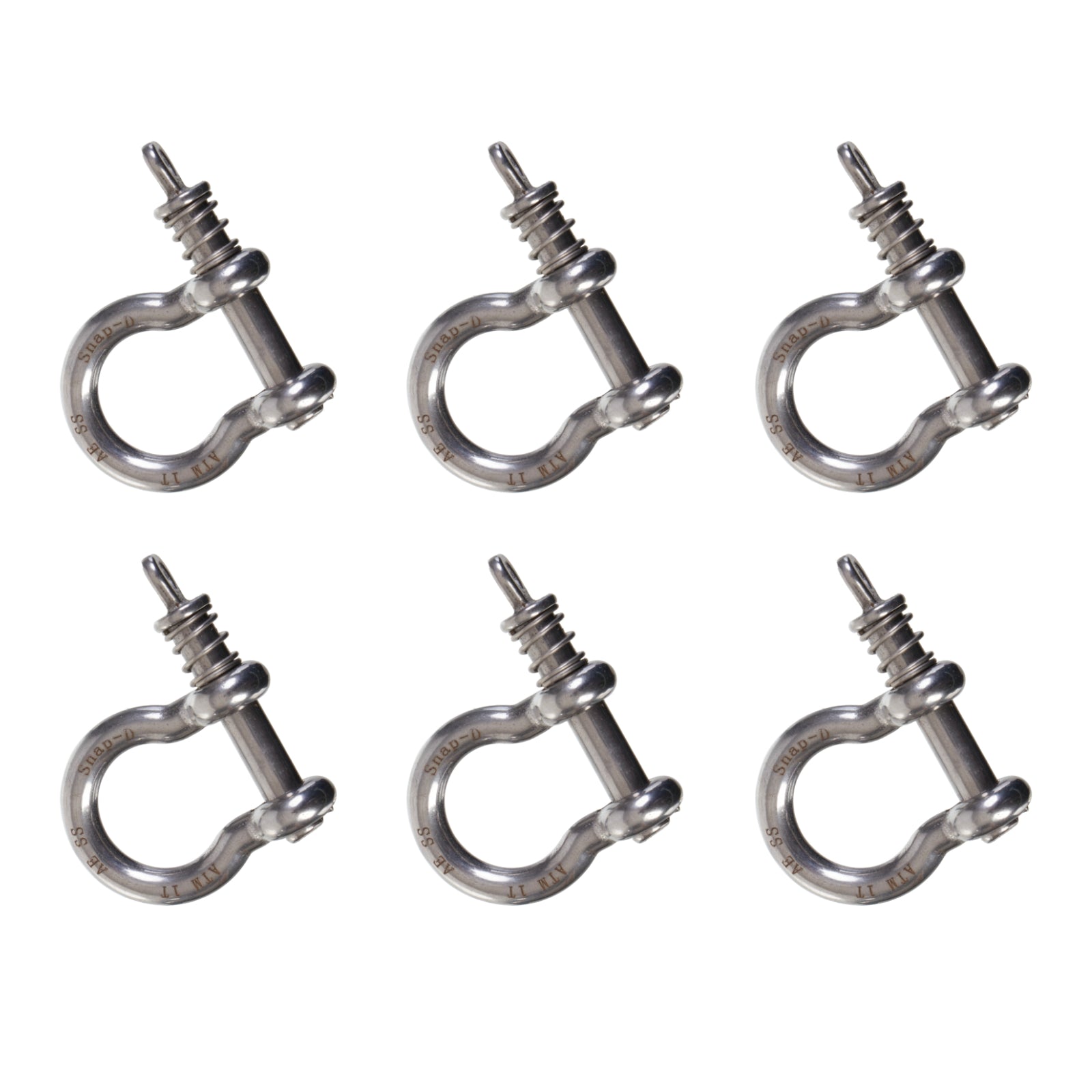 New SNAP-D 8Mm Bow Shackle - 6 Pack Special SD8BSS6PK