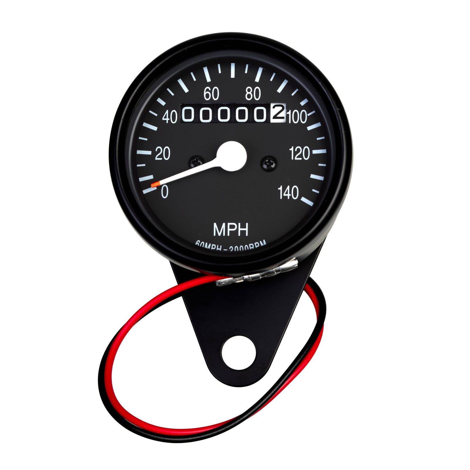 New WHITES Speedo 2In 60Mph-2000Rpm Harley Satin Black #SPD03B | Australian Moto Spares
