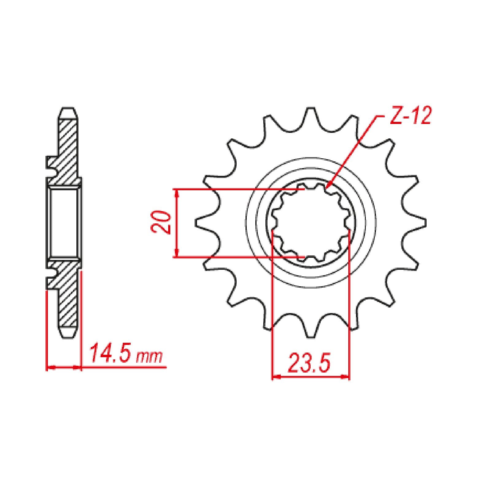 New MTX 1345 Steel Sprocket - Front #520 (13T) #SPF134513