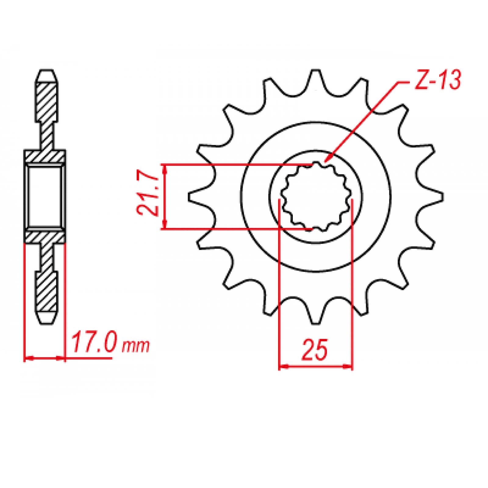 New MTX 1381 Steel Sprocket - Front #520 (15T) #SPF138115