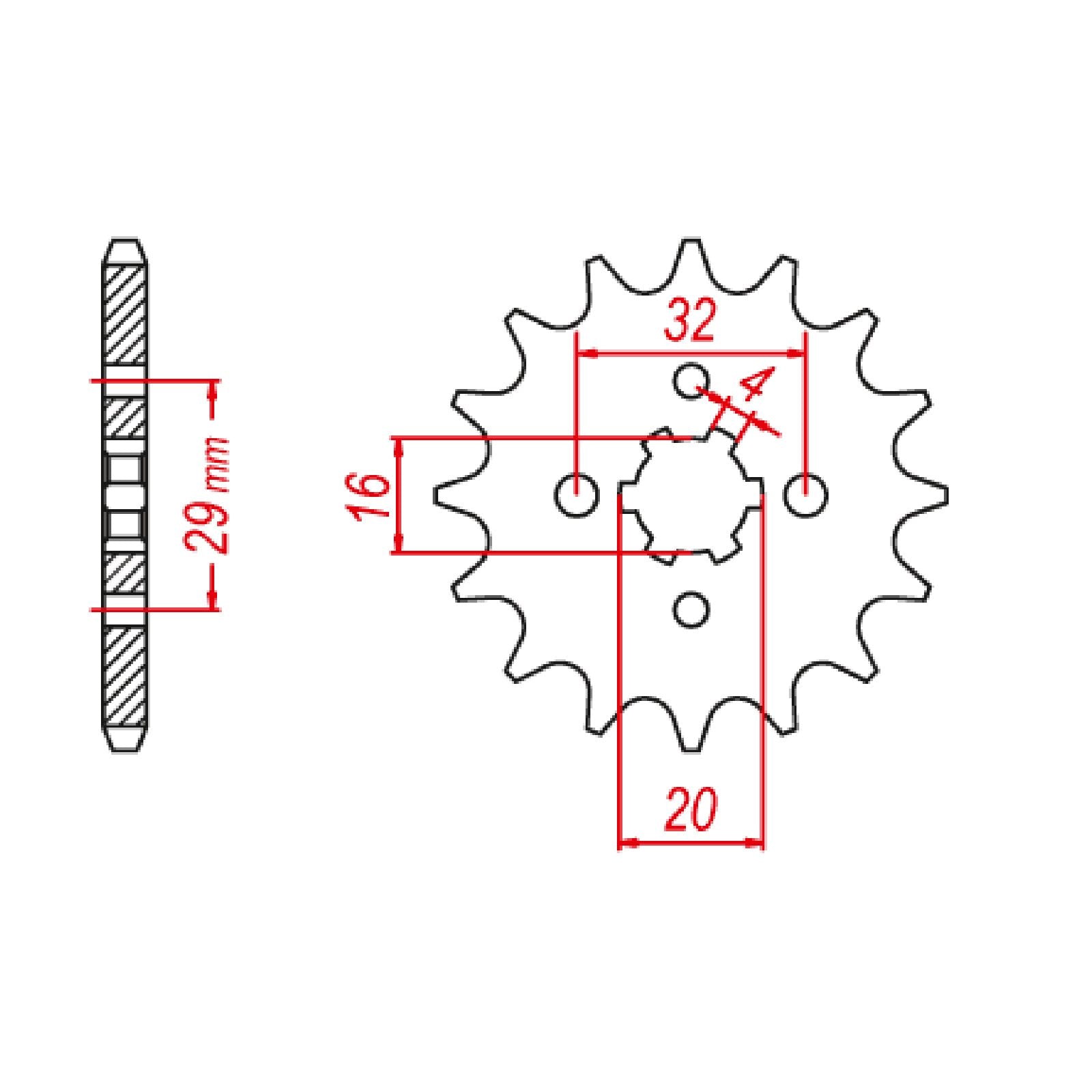 New MTX 1425 Steel Sprocket - Front #428 (12T) #SPF142512