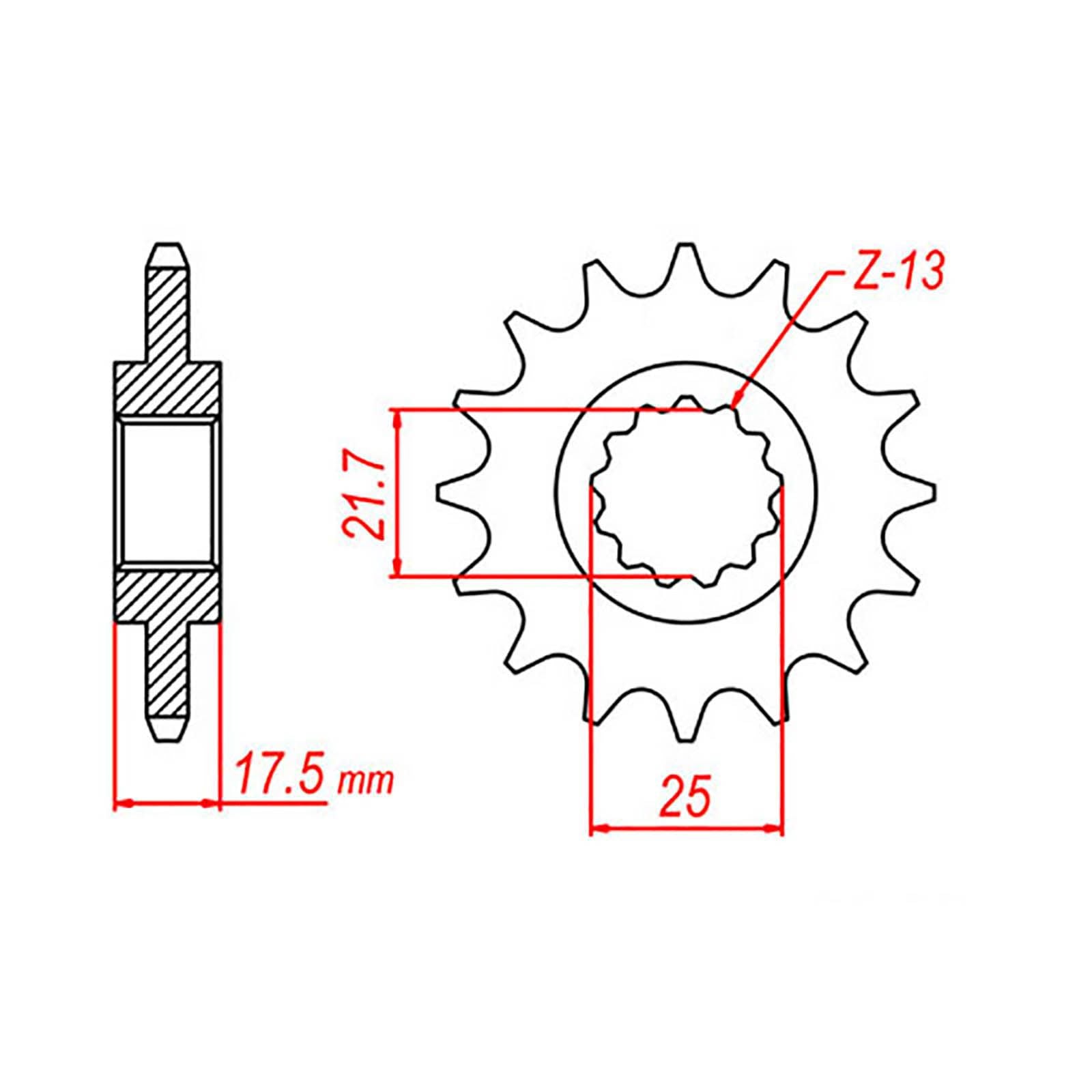 New MTX 297 Steel Sprocket - Front #525 (15T) #SPF204115