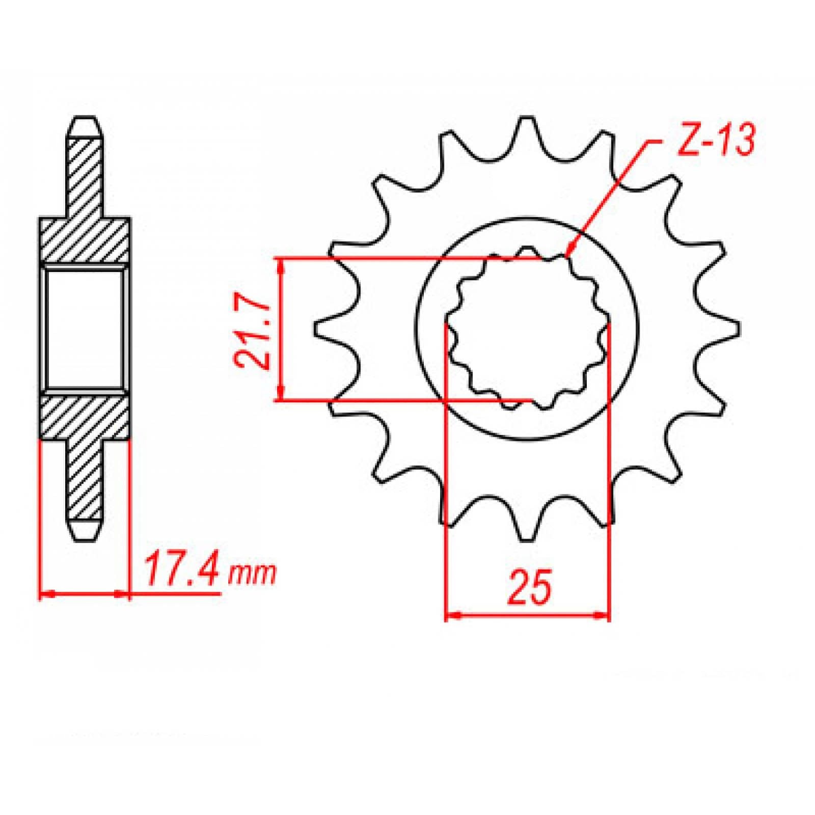 New MTX 1299 Steel Sprocket - Front #520 (14T) #SPF204814