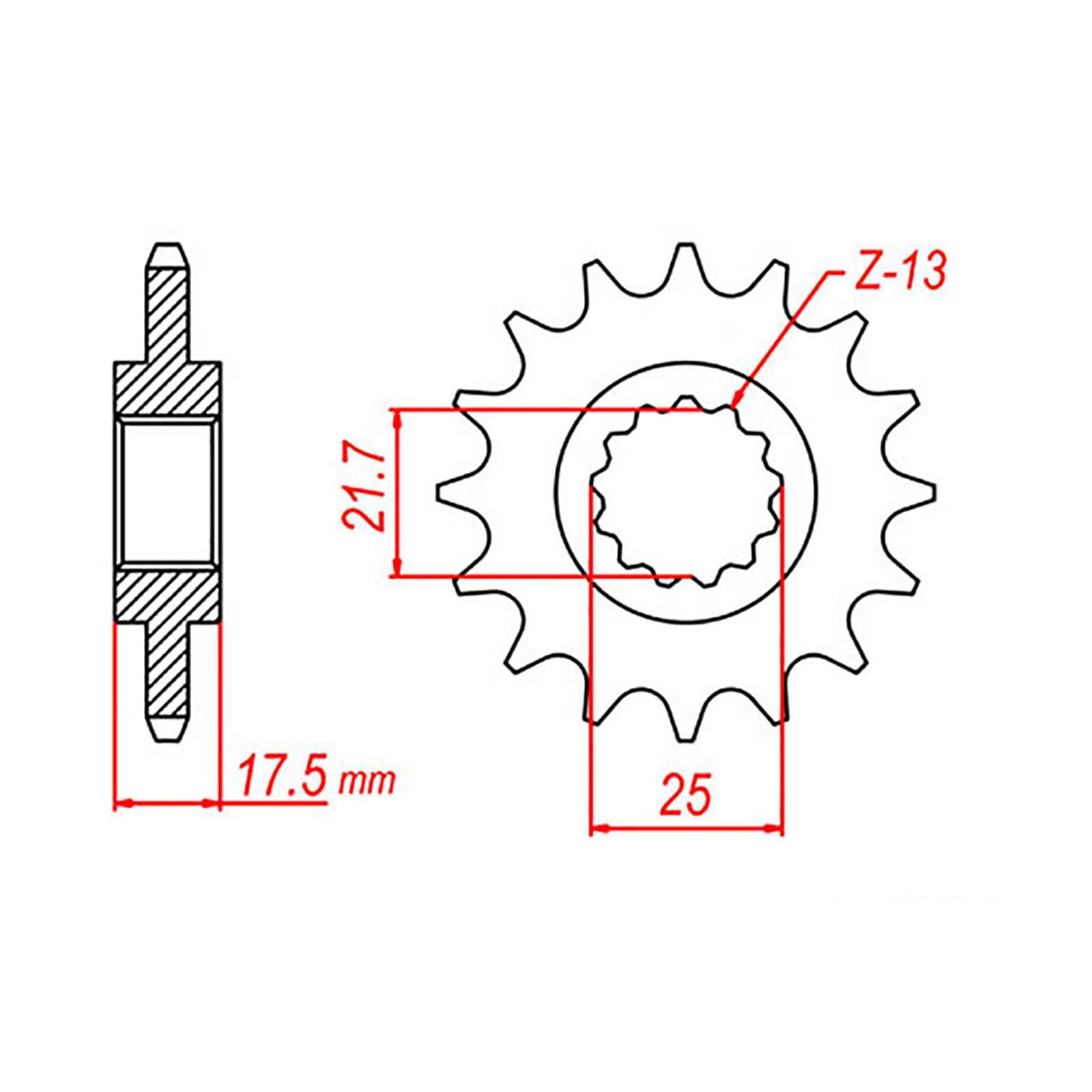 New MTX 1298 Steel Sprocket - Front #428 (17T) #SPF204817