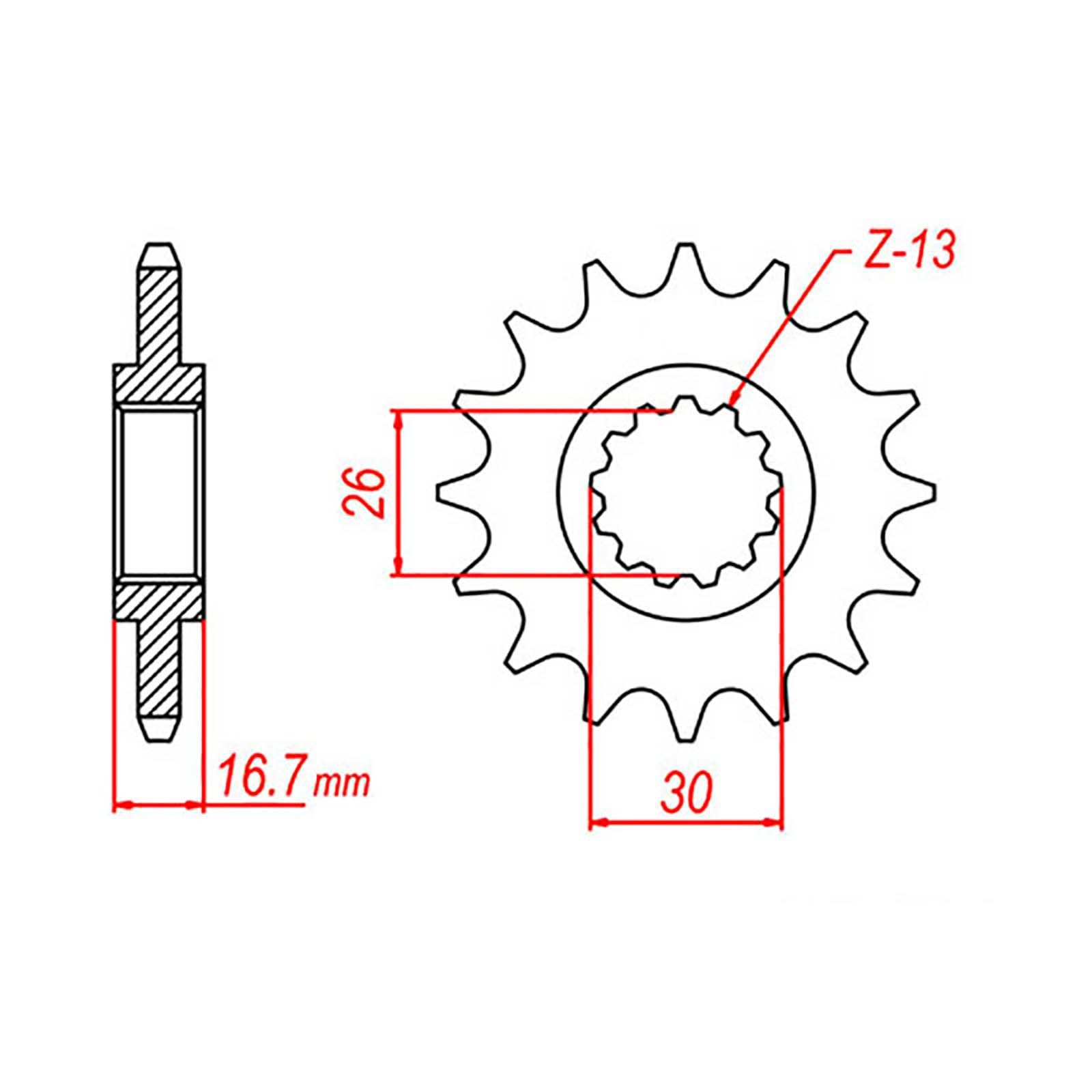 New MTX 1370 Steel Sprocket - Front #525 (16T) #SPF206816
