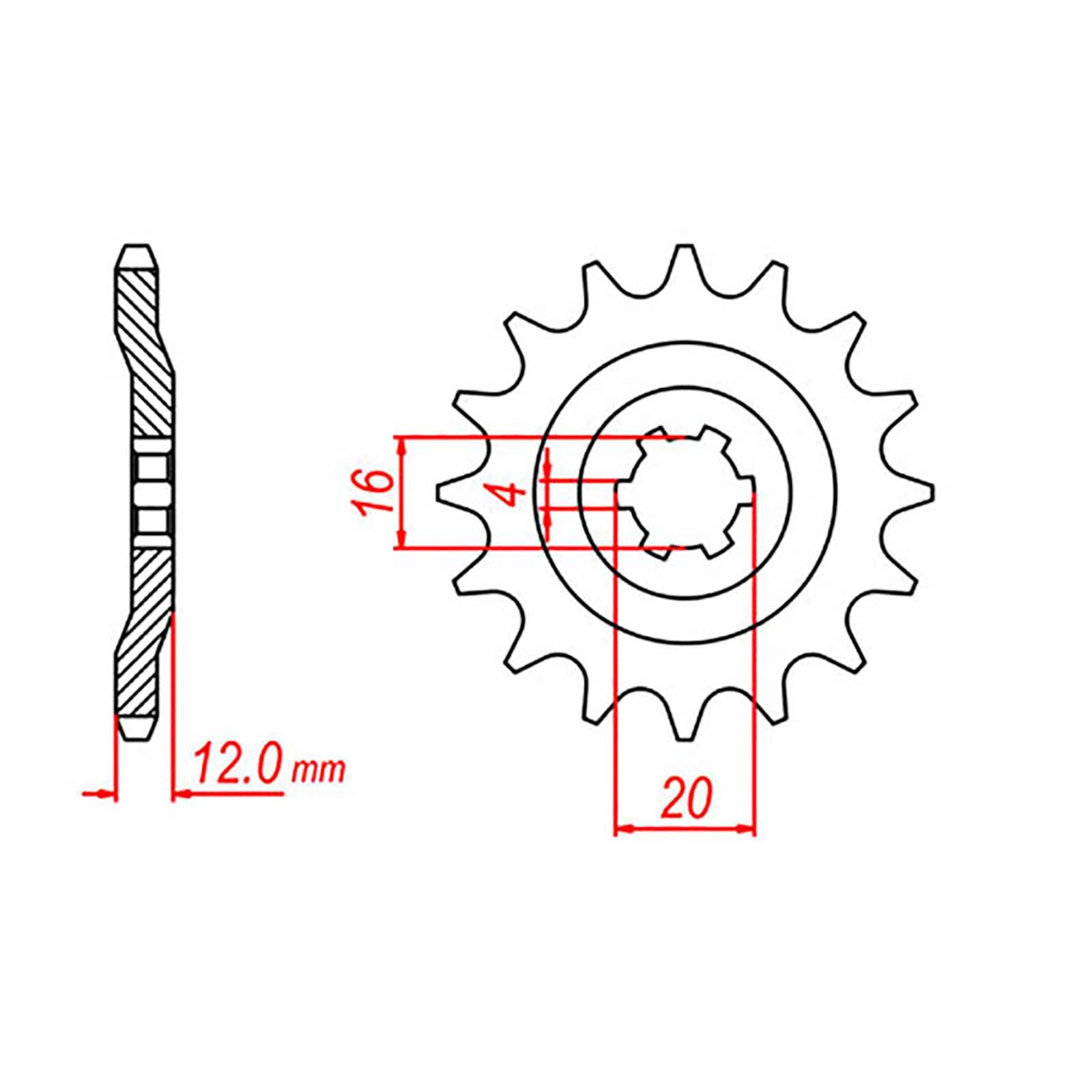 New MTX 1606 Steel Sprocket - Front #428 (14T) #SPF208714