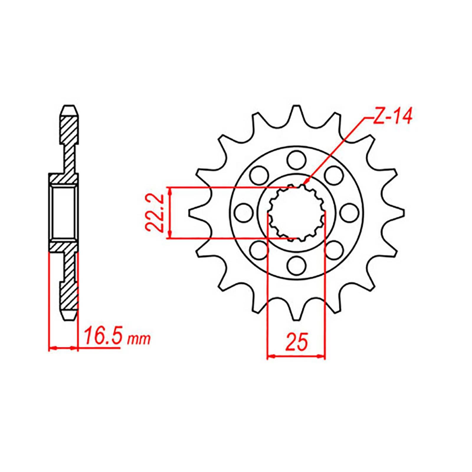 New MTX 741 Steel Sprocket - Front #525 (14T) #SPF211414