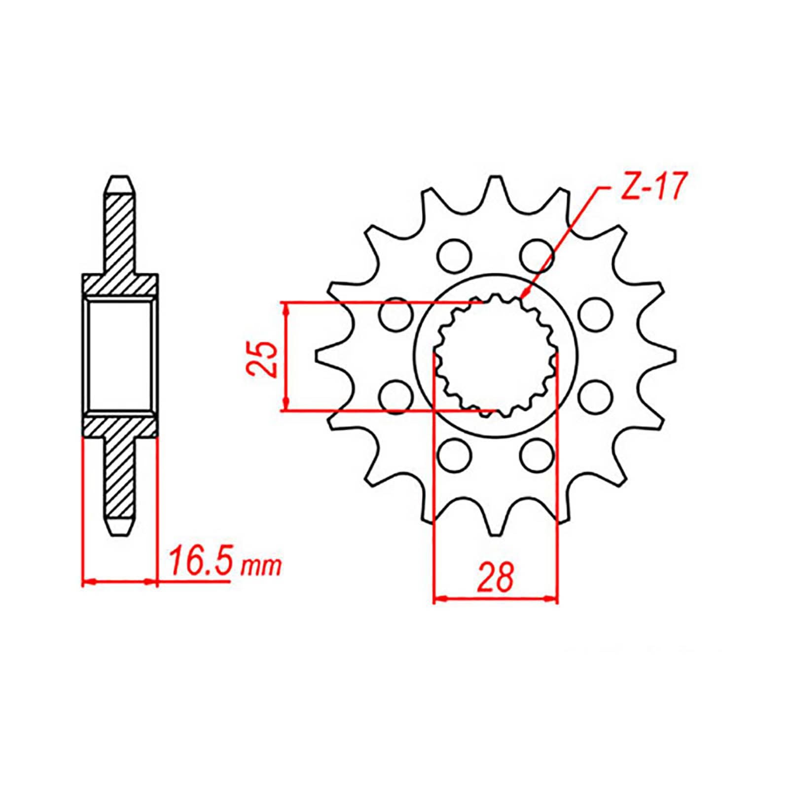 New MTX 1904 Steel Sprocket - Front #525 (16T) #SPF214716