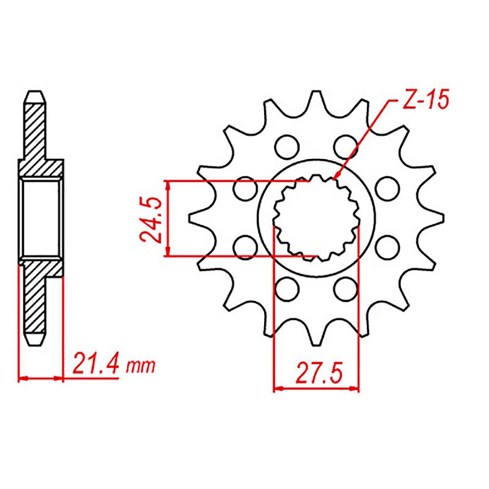 New MTX 37600 Steel Sprocket - Front #525 (16T) #SPF215016