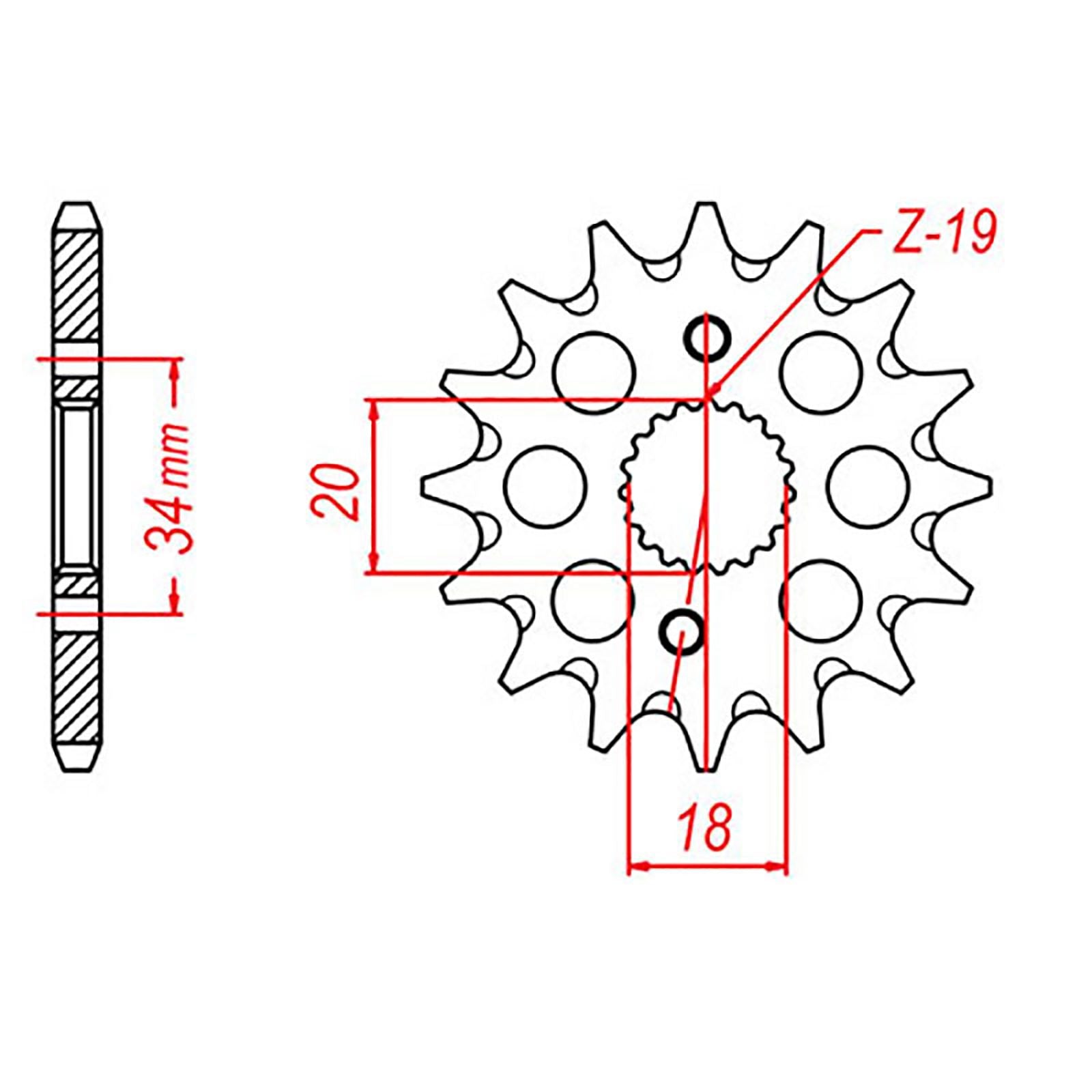 New MTX 1310 Steel Sprocket - Front #428 (428 Conversion) (15T) #SPF215815