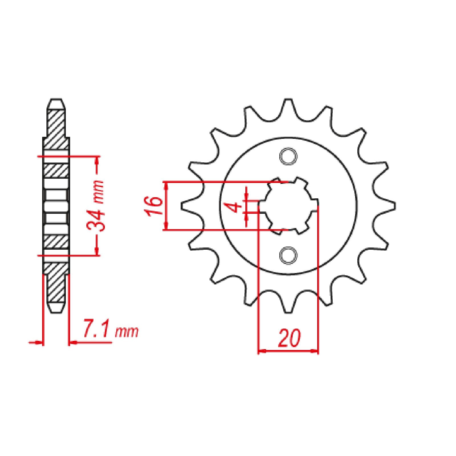 New MTX 1903 Steel Sprocket - Front #520 (14T) #SPF224714