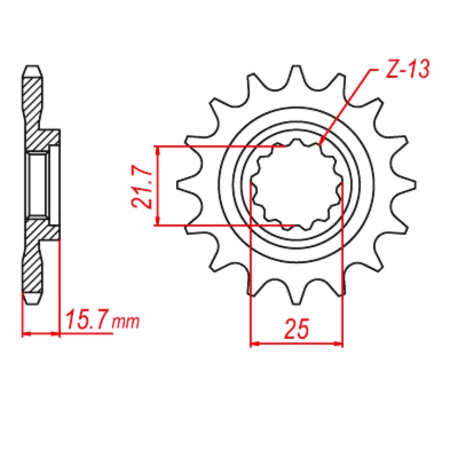 New MTX 1535 Steel Sprocket - Front #525 (15T) #SPF23815