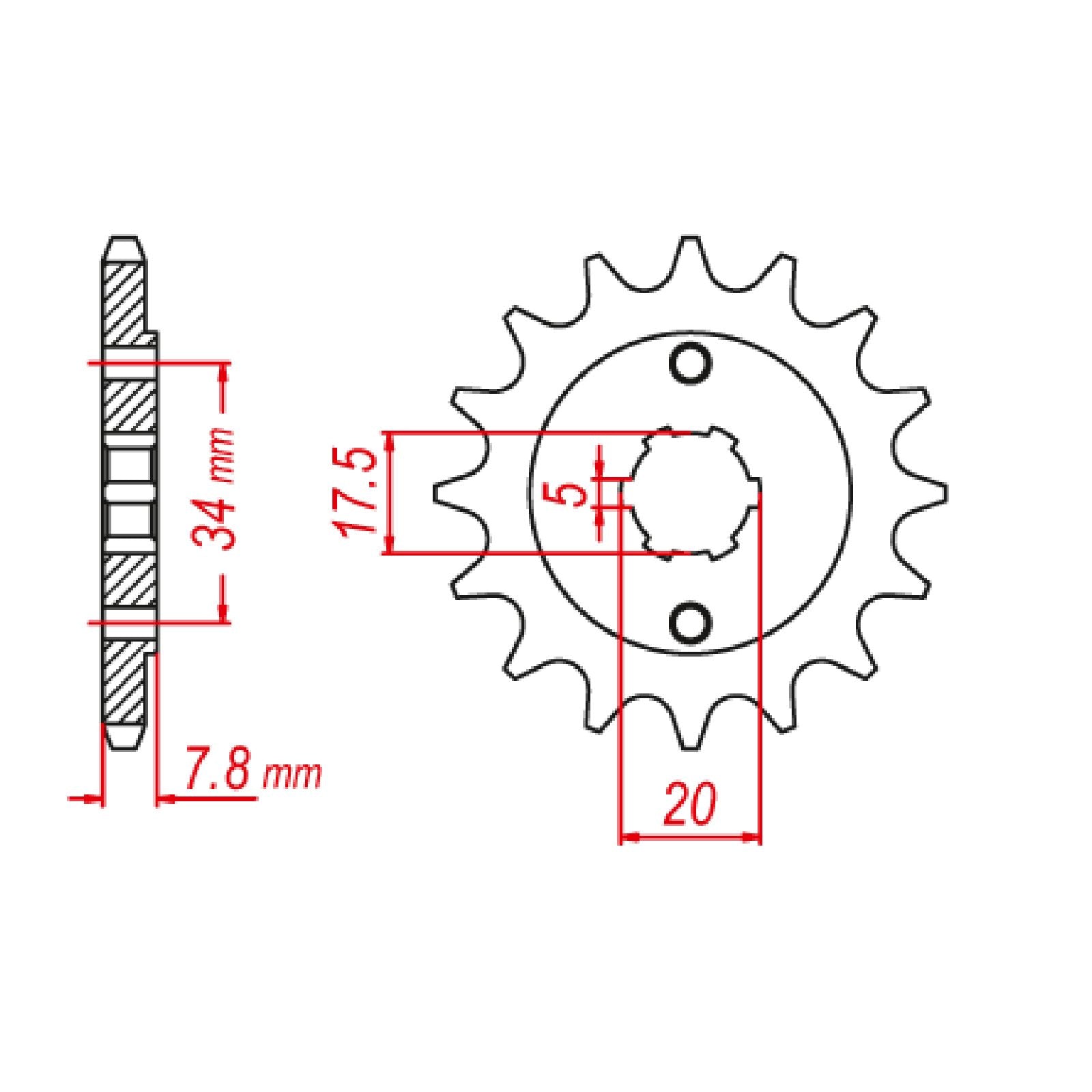 New MTX 327 Hornet Lightweight Steel Sprocket - Front #520 (13T) #SPF27913H