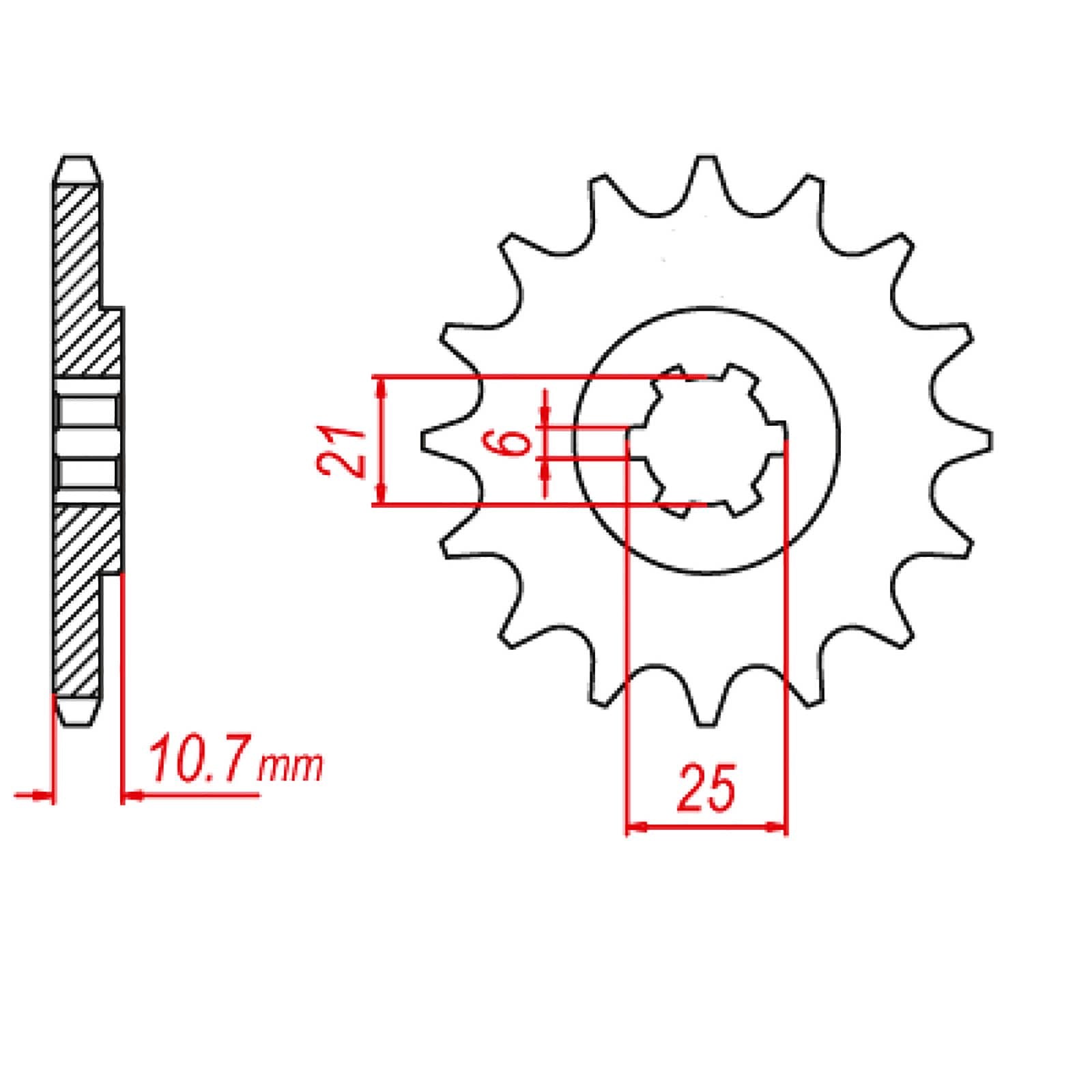 New MTX 331 Steel Sprocket - Front #630 (15T) #SPF33115