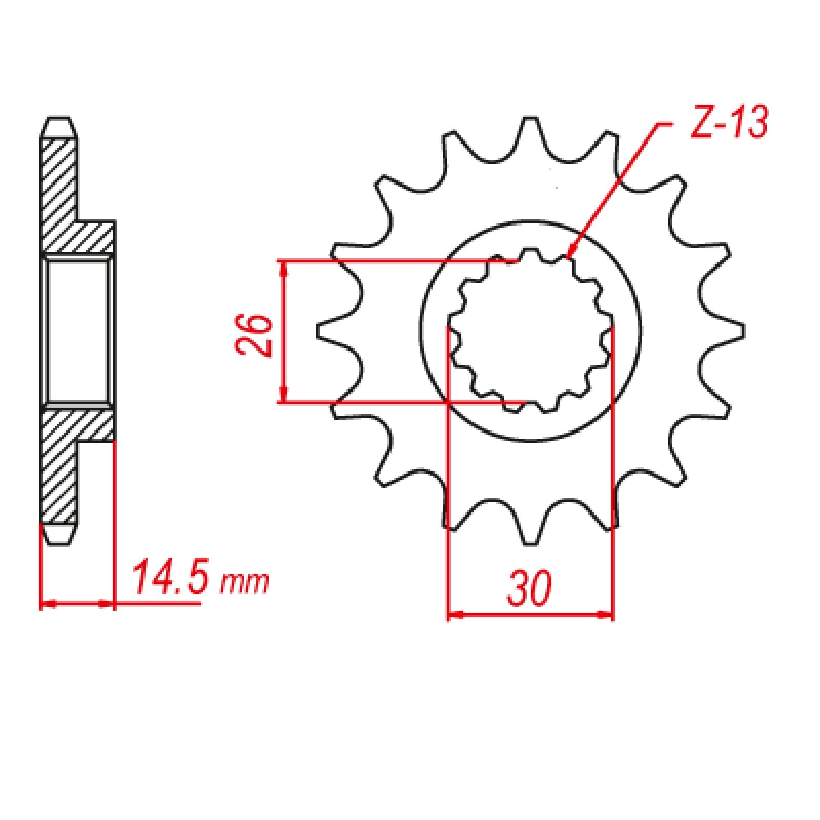 New MTX 335 Steel Sprocket - Front #630 (14T) #SPF34114