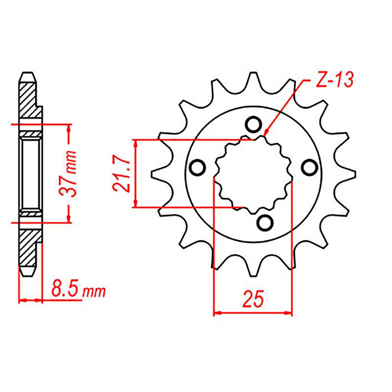 New MTX 1309 Steel Sprocket - Front #520 (14T) #SPF35014