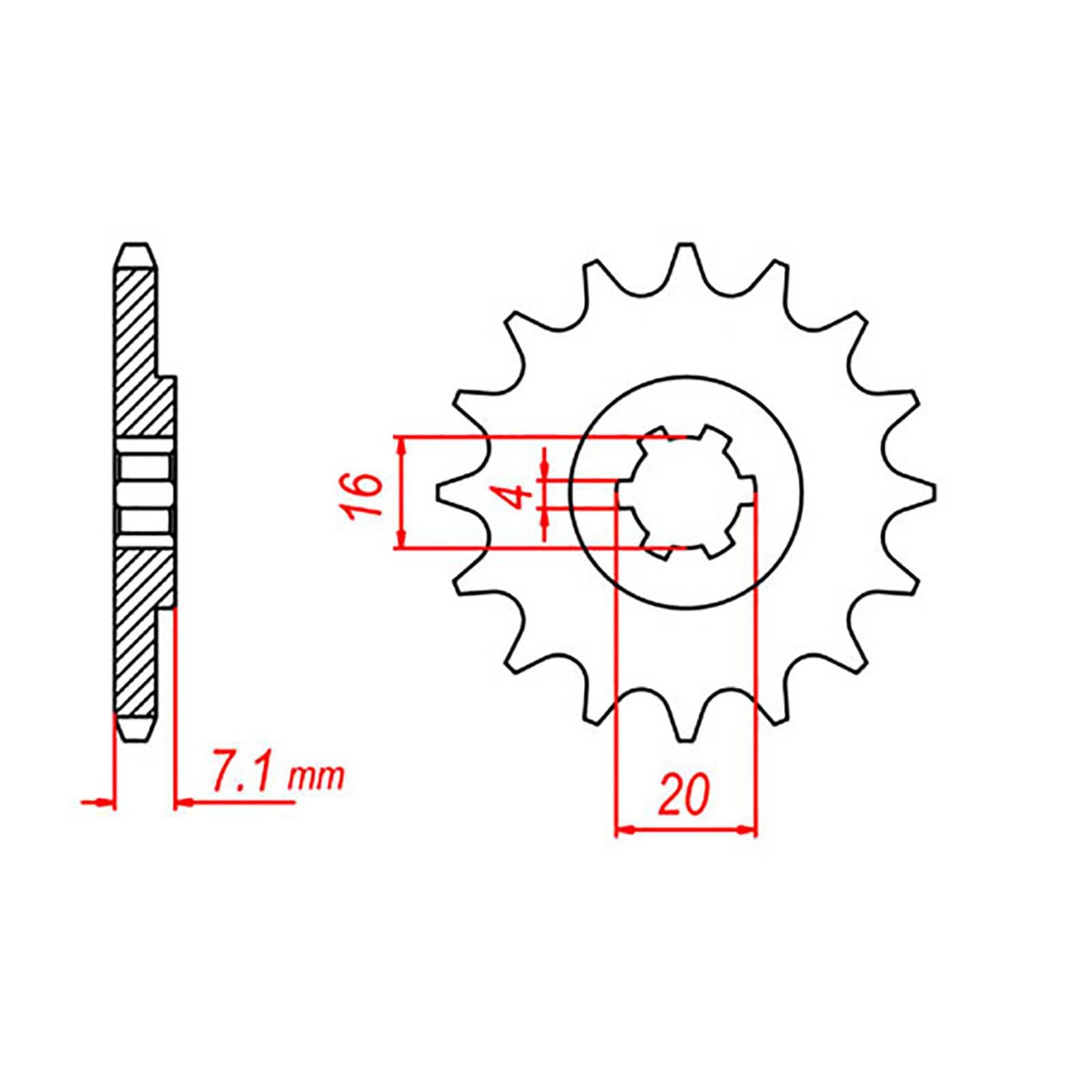 New MTX 413 Steel Sprocket - Front #420 (14T) #SPF41314