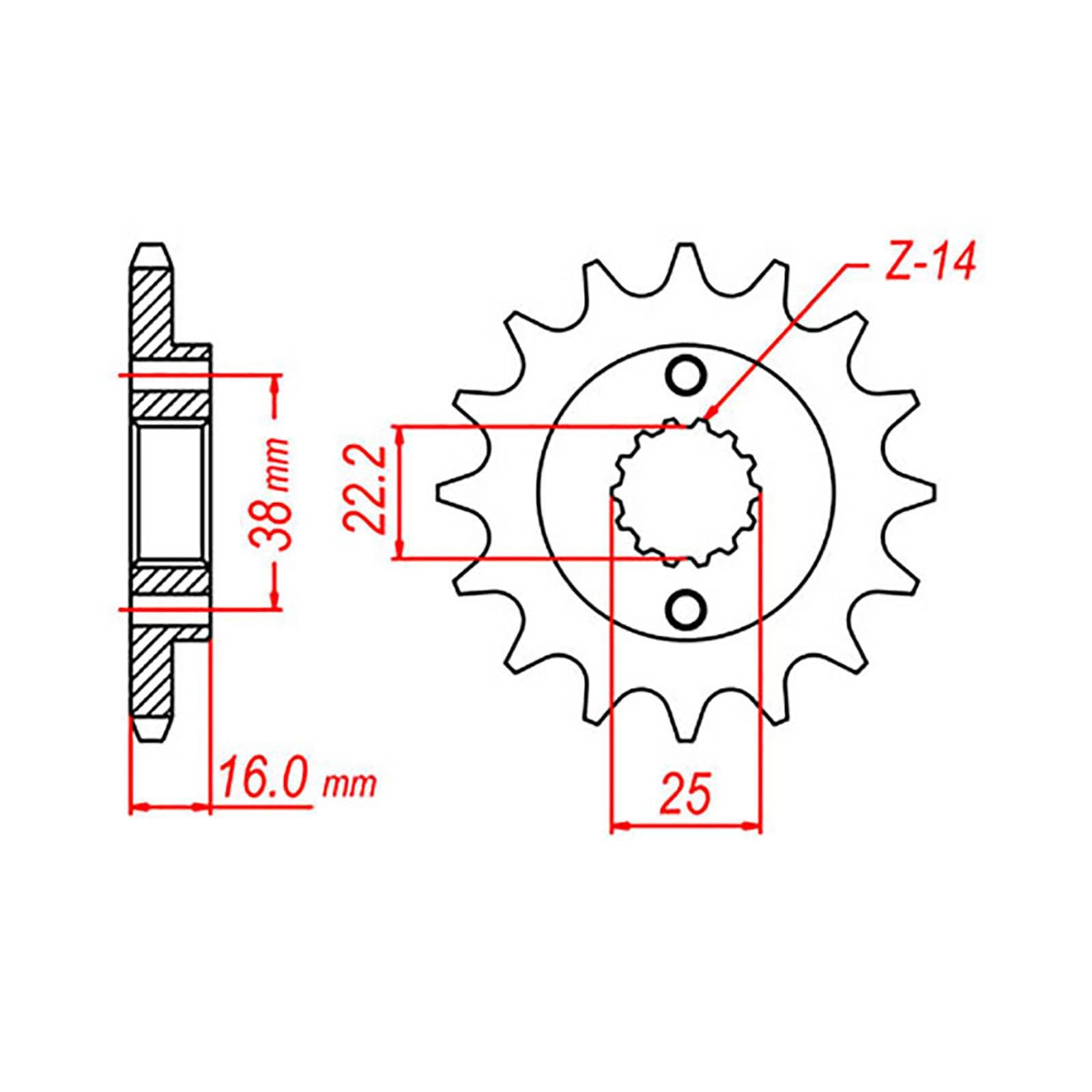 New MTX 736 Steel Sprocket - Front #520 (16T) #SPF49016