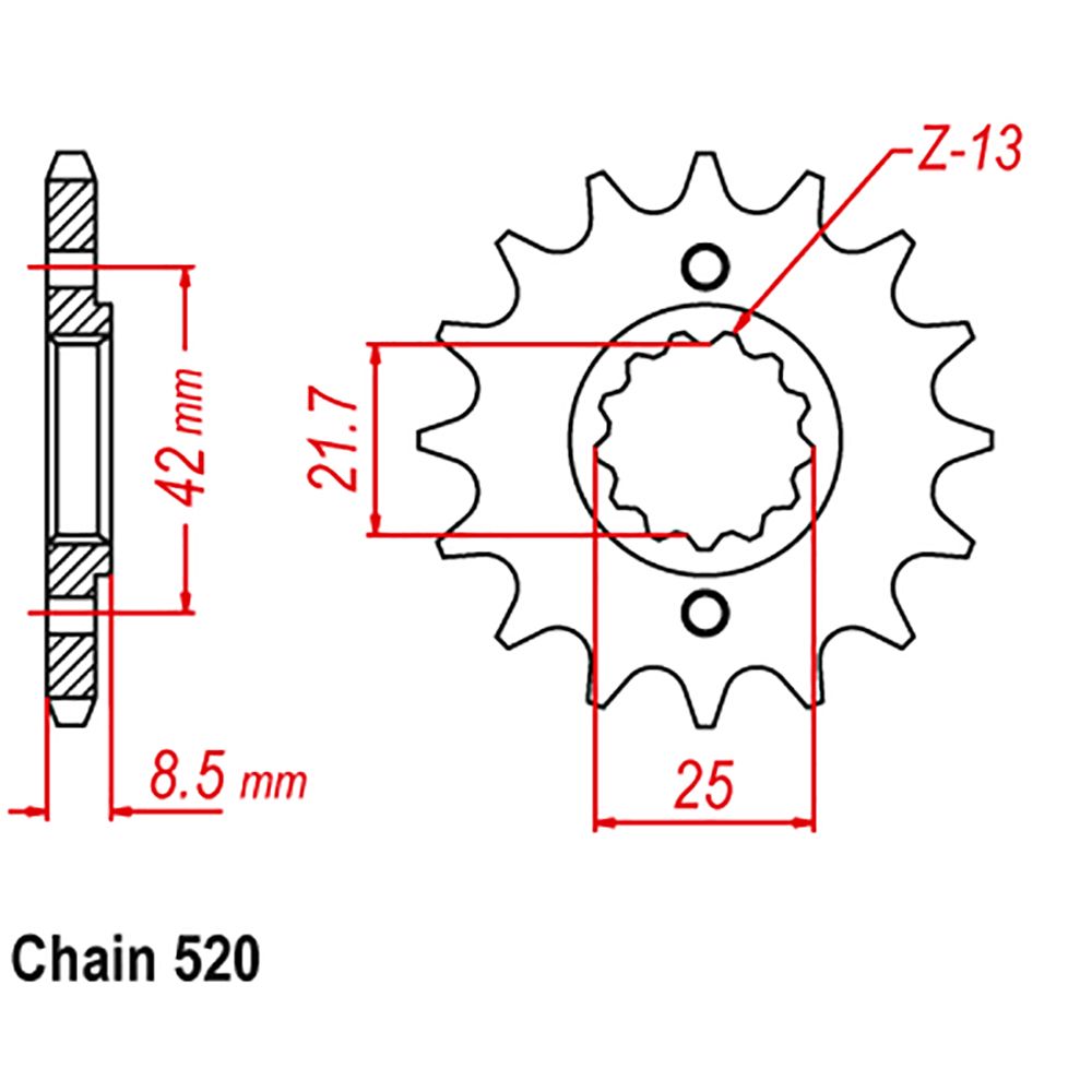 New MTX 516 Steel Sprocket - Front #520 (13T) #SPF52313