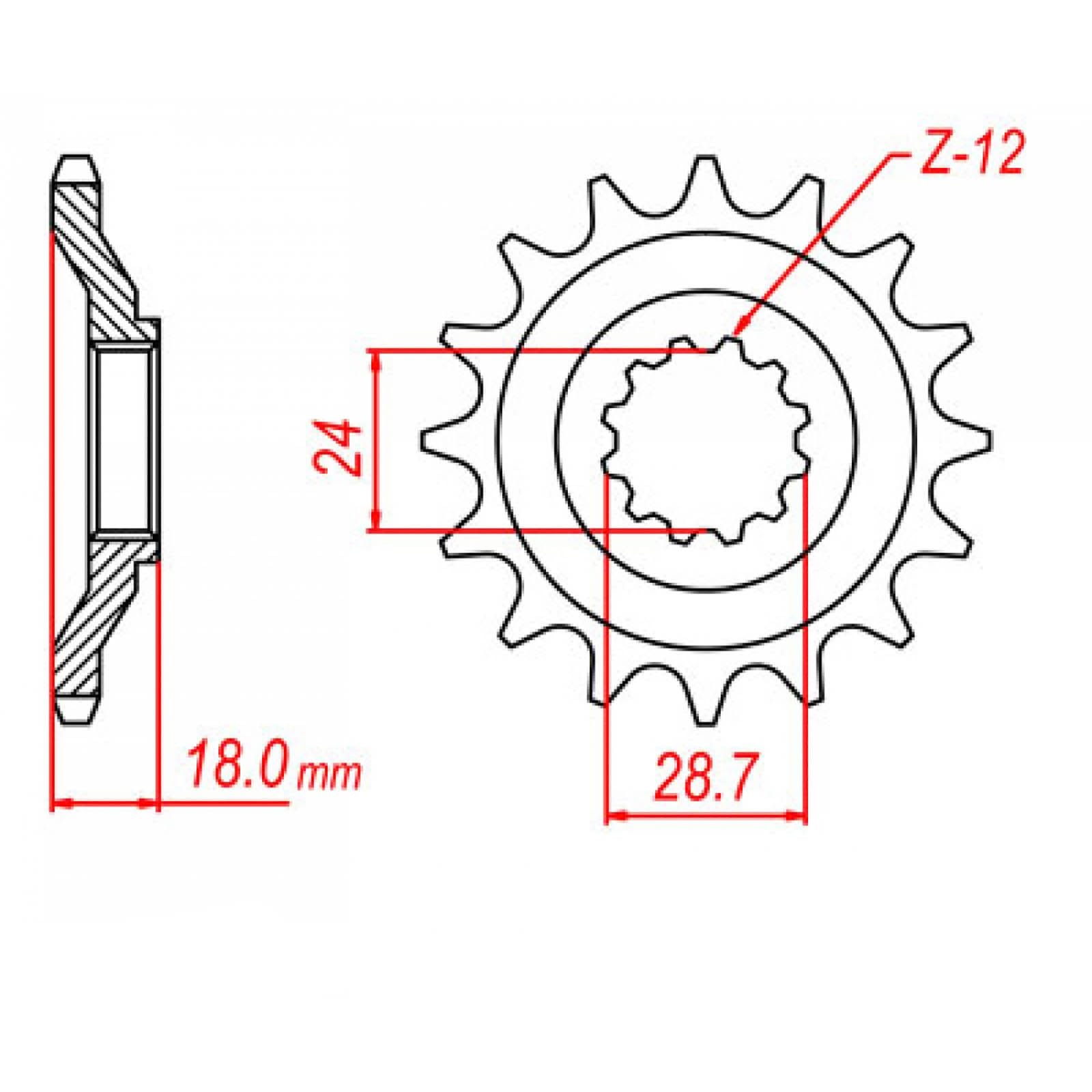 New MTX 516 Steel Sprocket - Front #520 (14T) #SPF52314