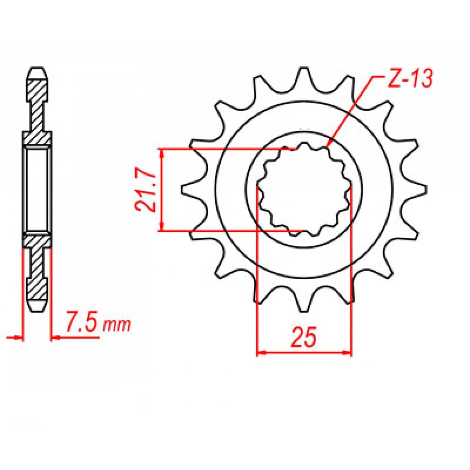 New MTX 1536 Steel Sprocket - Front #520 (14T) #SPF58514