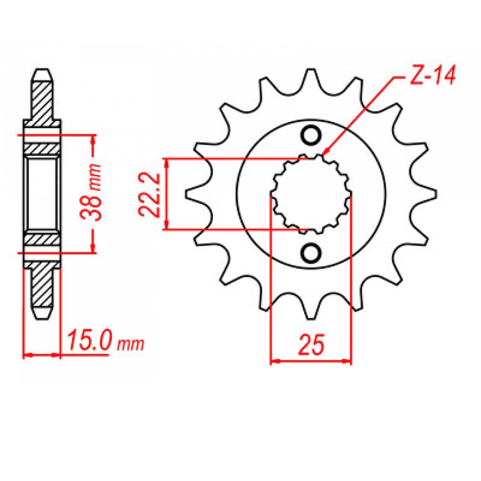 New MTX 737 Steel Sprocket - Front #520 (15T) #SPF73715