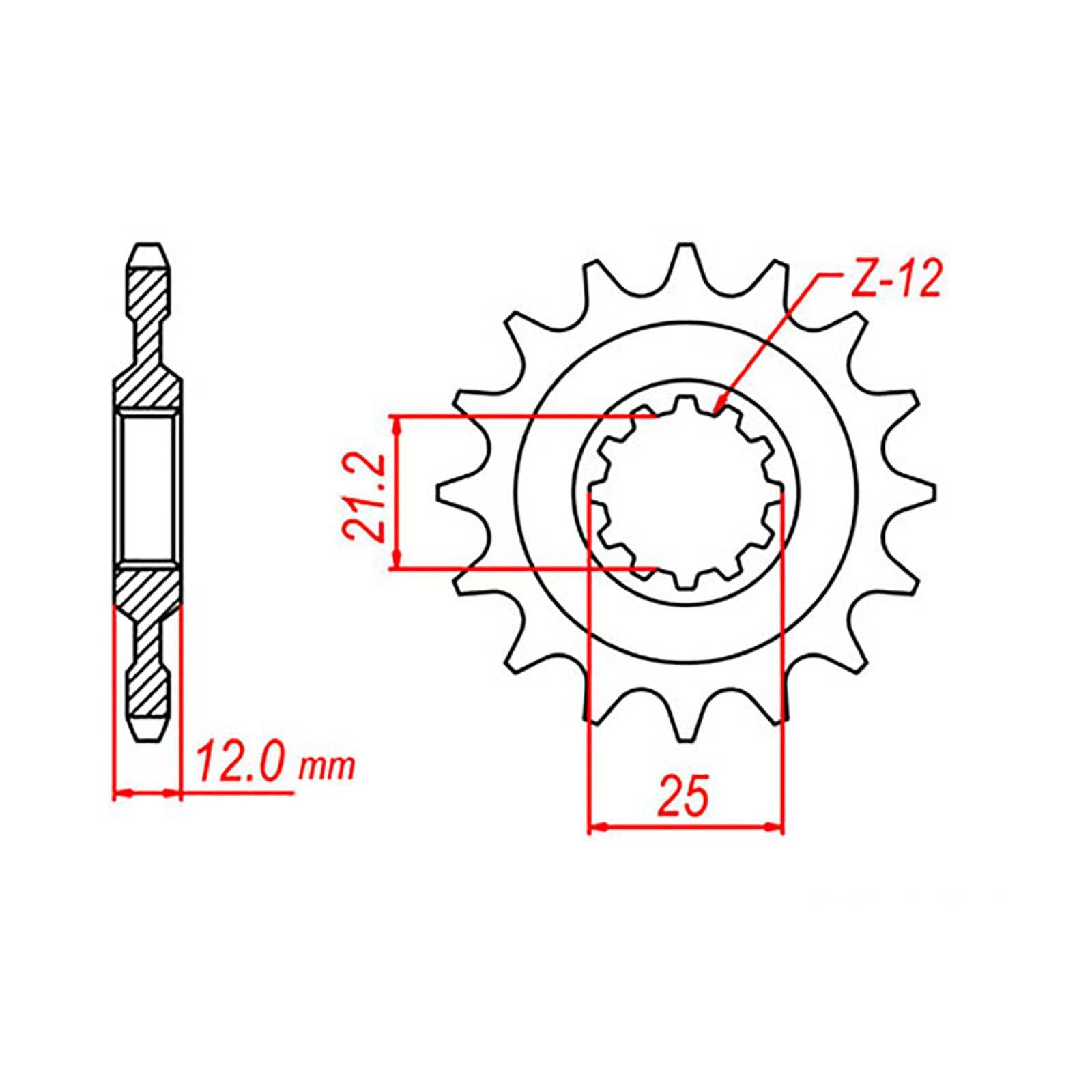 New MTX 823 Steel Sprocket - Front #520 (12T) #SPF82312