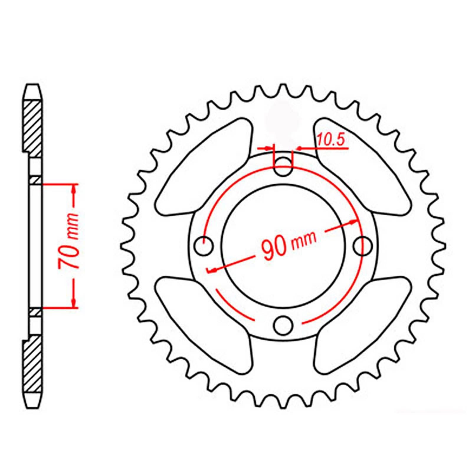 New MTX 264 Steel Sprocket - Rear #428 (45T) #SPR026445